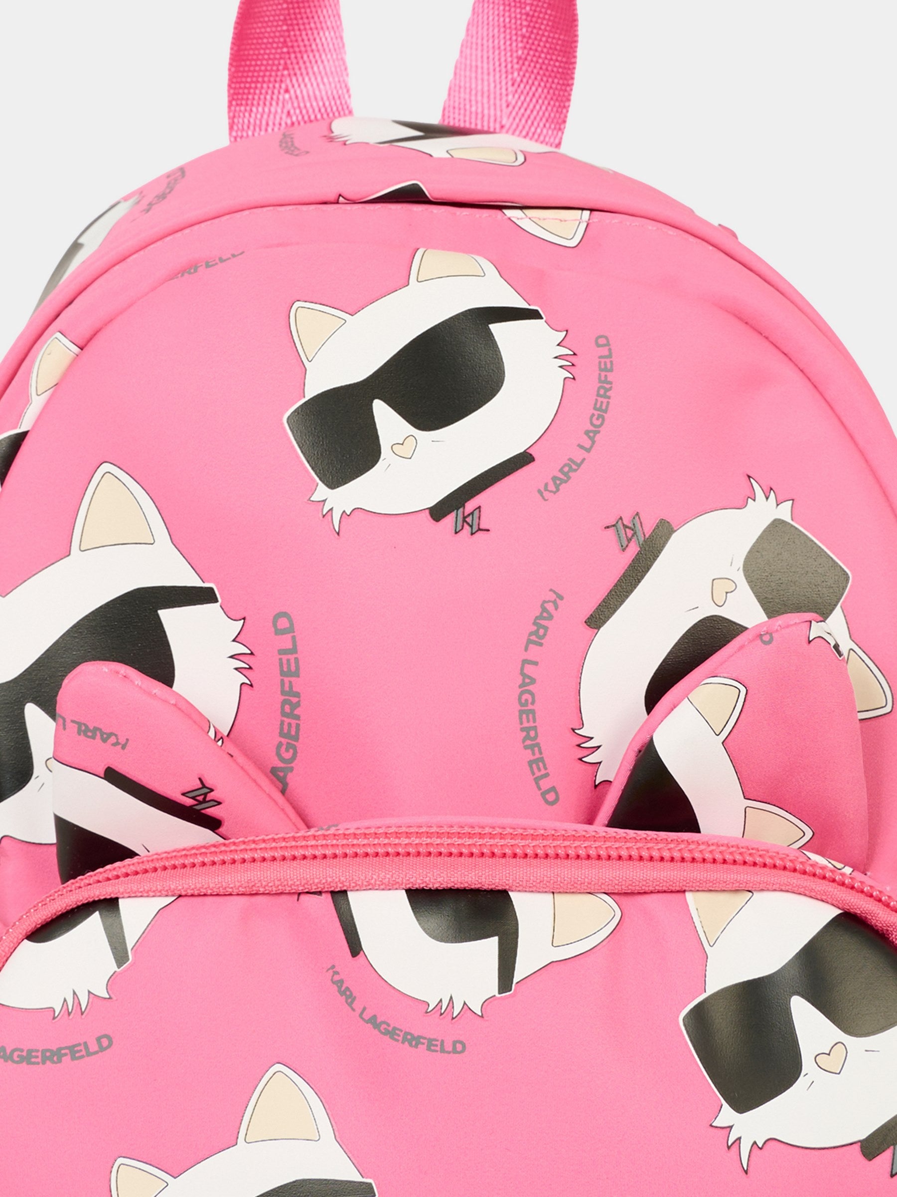 Zaino fucsia per neonata con Choupette,Karl Lagerfeld Kids,Z31005 48V