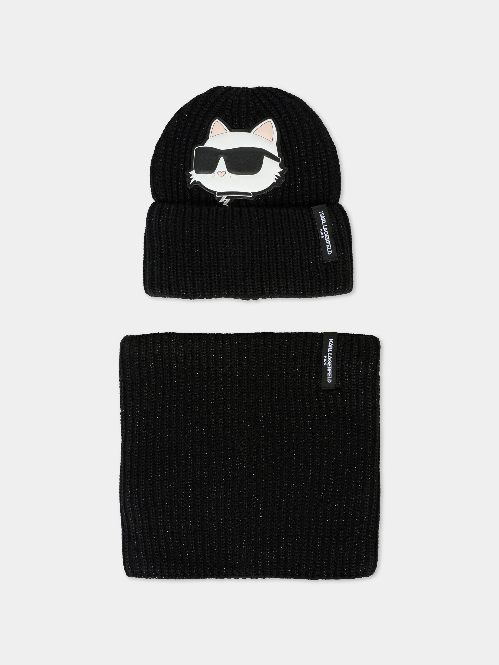 Set nero per bambini con Choupette,Karl Lagerfeld Kids,Z31010 09B