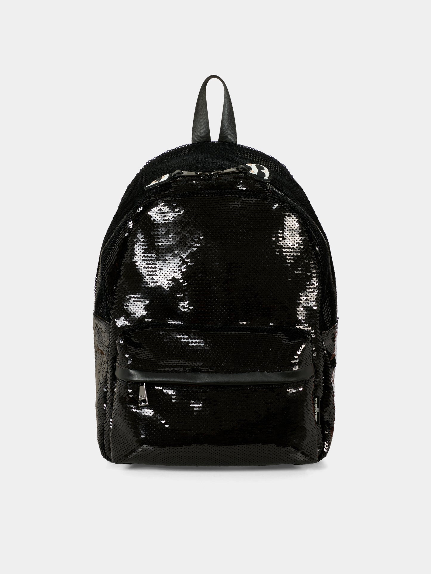 Zaino nero per bambina con paillettes,Karl Lagerfeld Kids,Z31026 09B