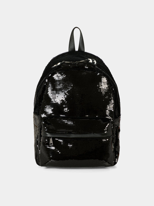 Zaino nero per bambina con paillettes,Karl Lagerfeld Kids,Z31026 09B