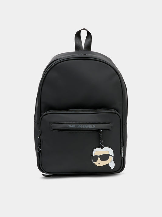 Zaino nero per bambino con Karl Lagerfeld,Karl Lagerfeld Kids,Z31027 09B