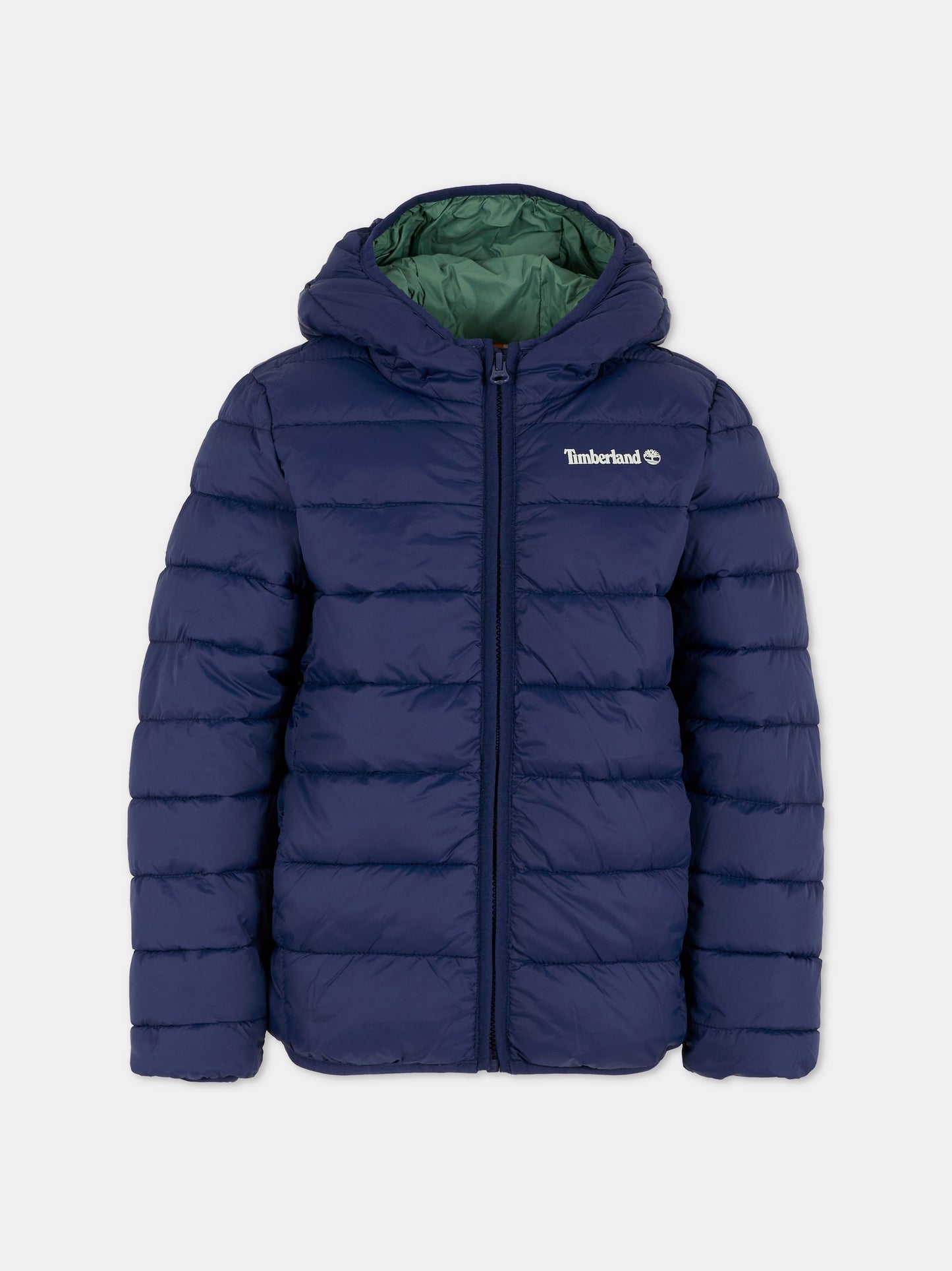 Piumino blu per bambino con logo,Timberland,T60377 828