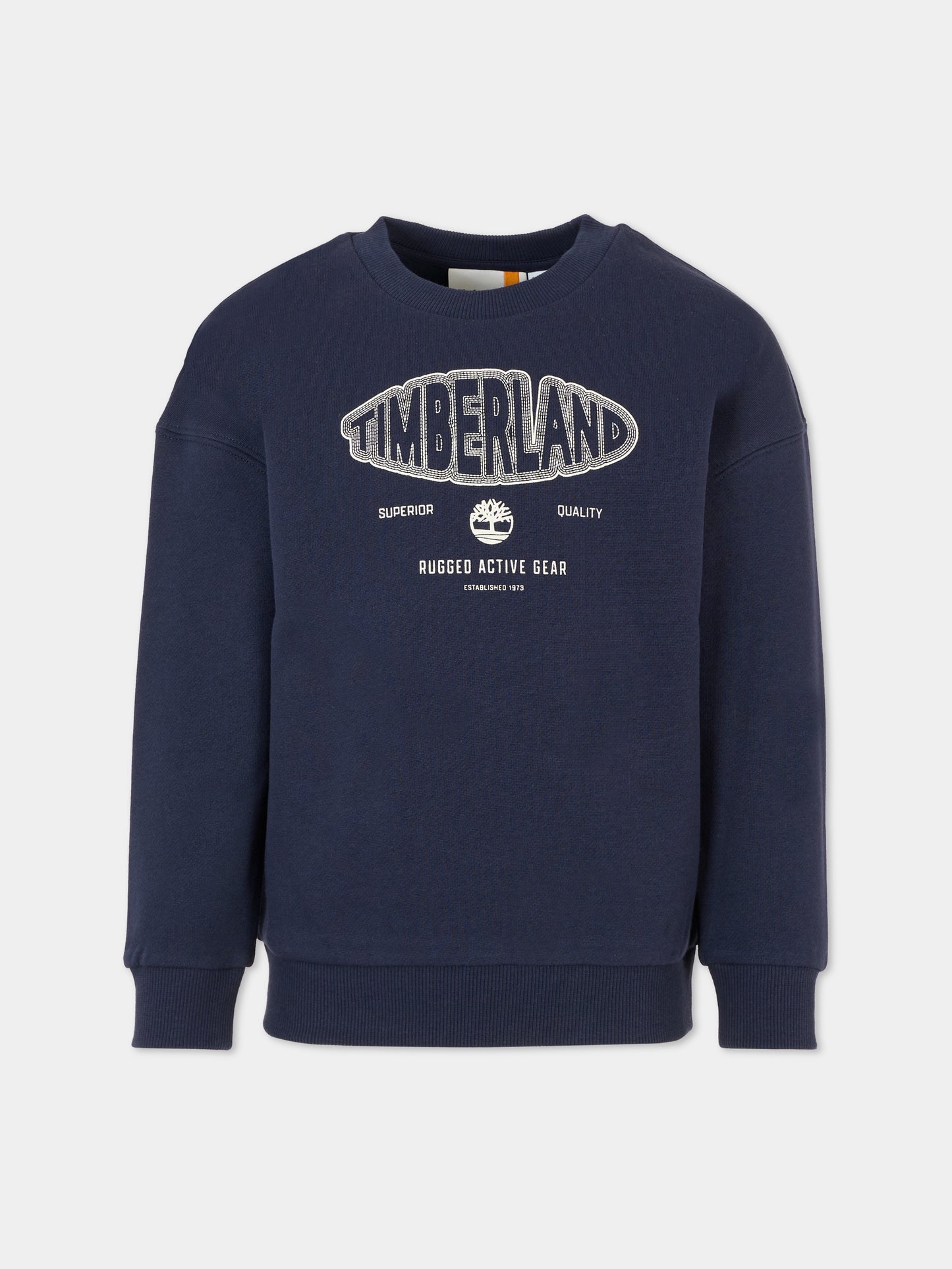 Felpa blu per bambino con logo,Timberland,T60544 85T