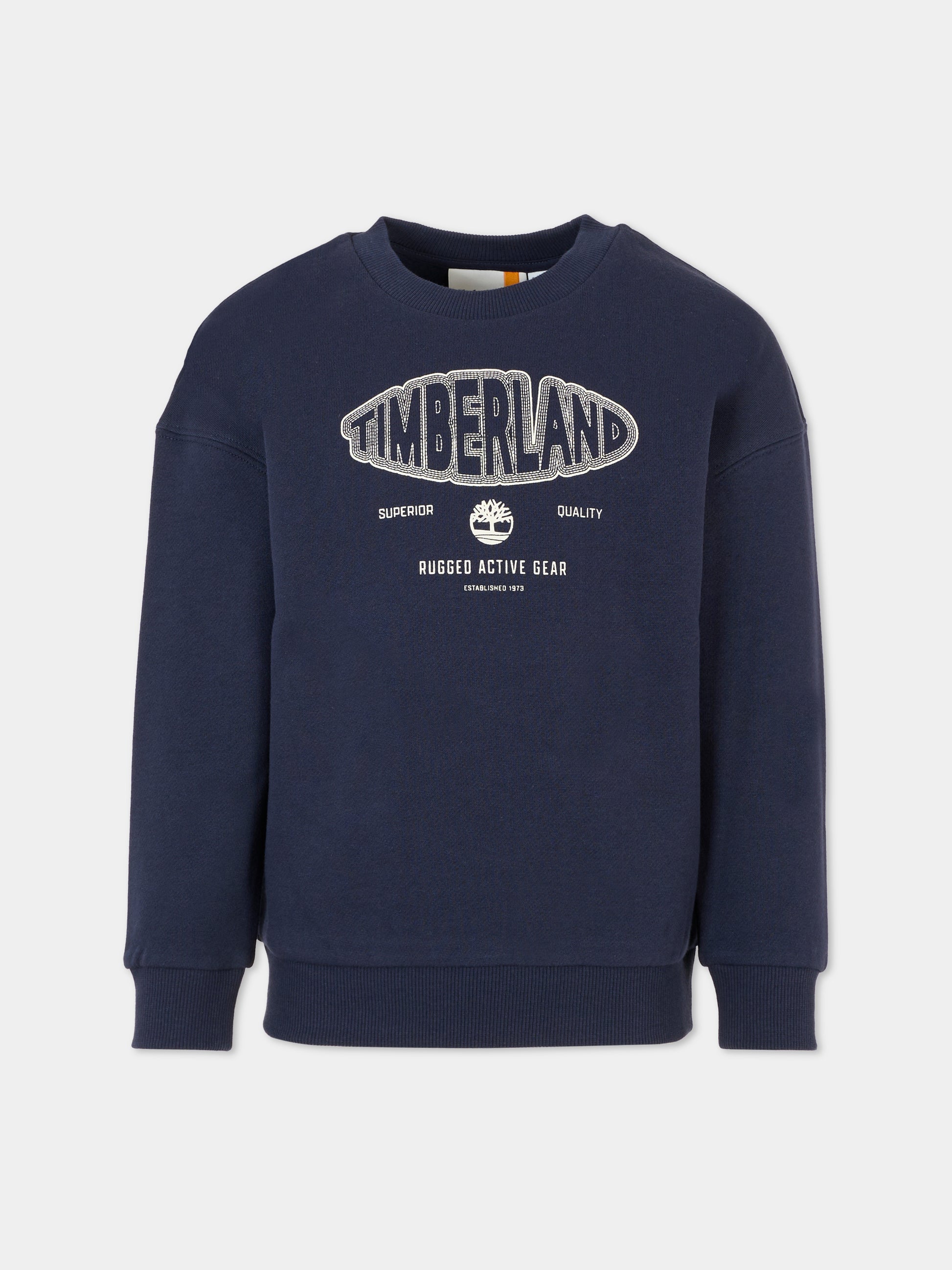 Felpa blu per bambino con logo,Timberland,T60544 85T