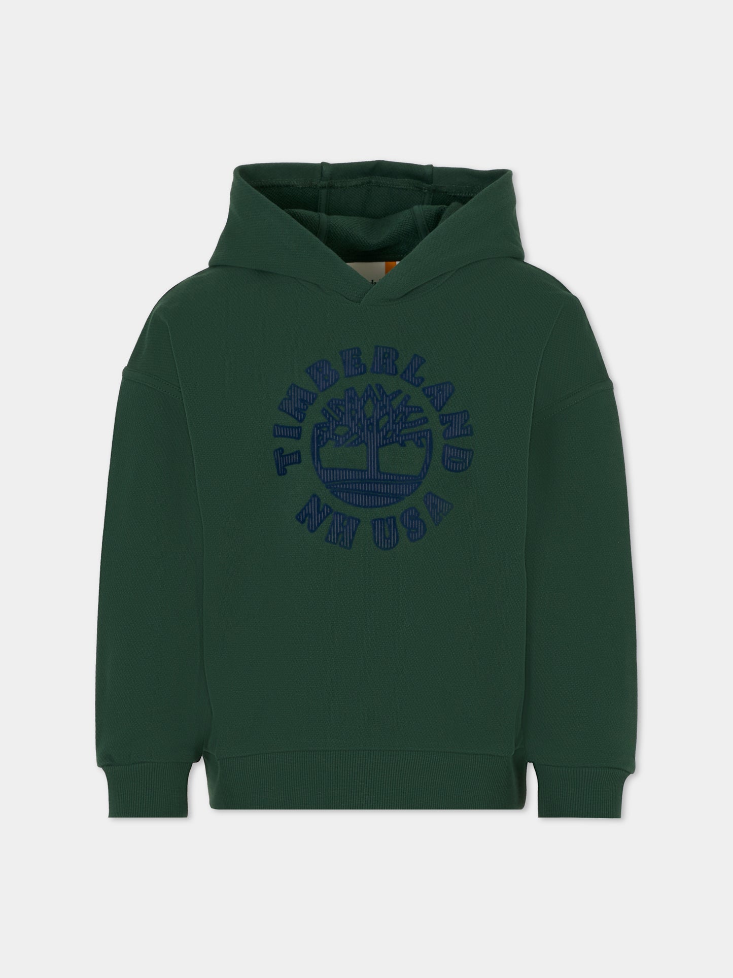 Felpa verde per bambino con logo,Timberland,T60548 672