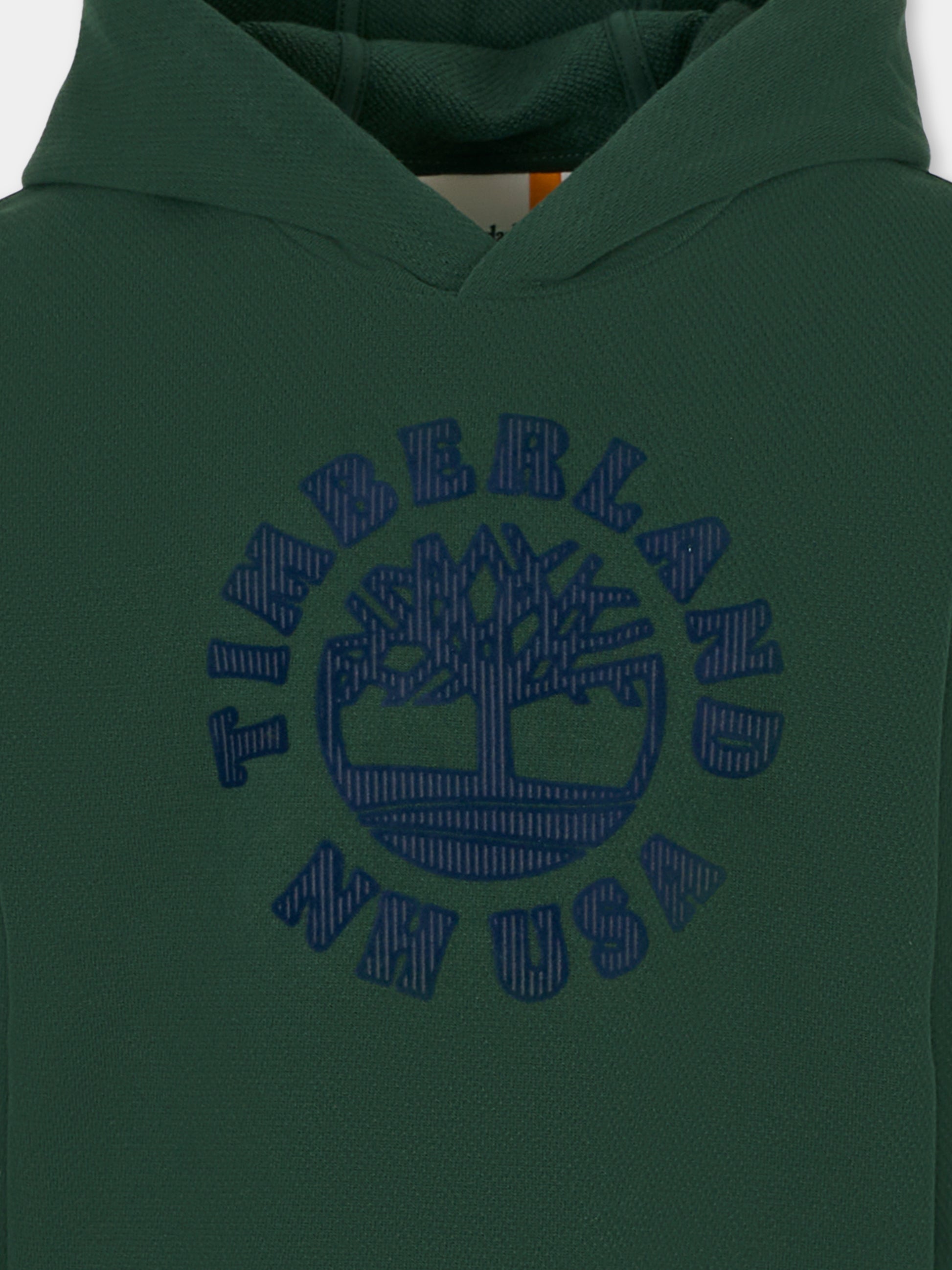 Felpa verde per bambino con logo,Timberland,T60548 672