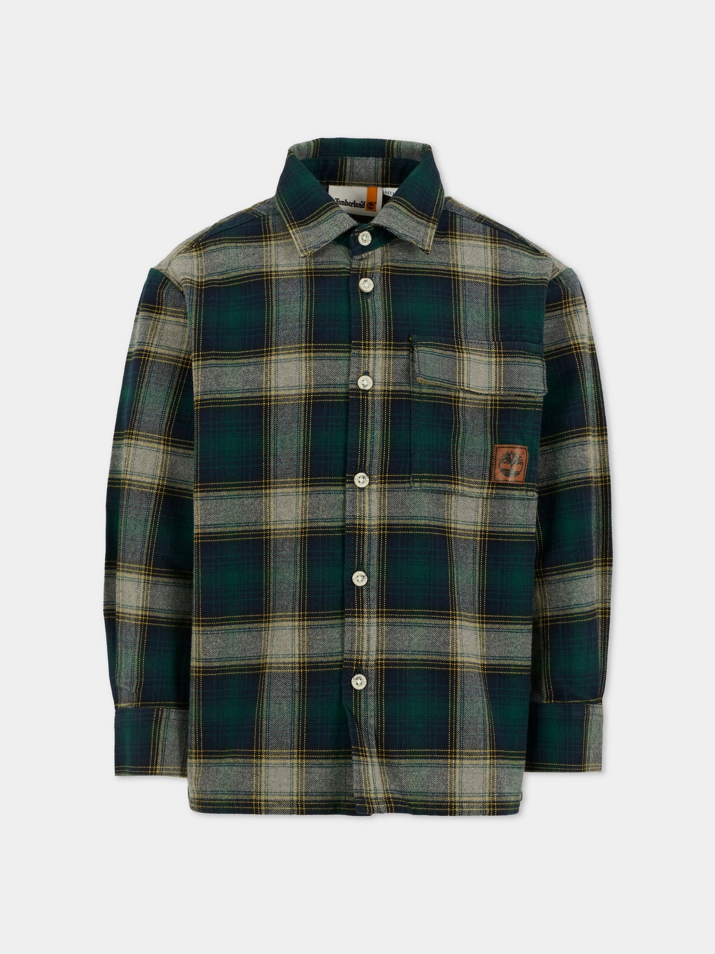 Camicia verde per bambino con patch,Timberland,T60577 672
