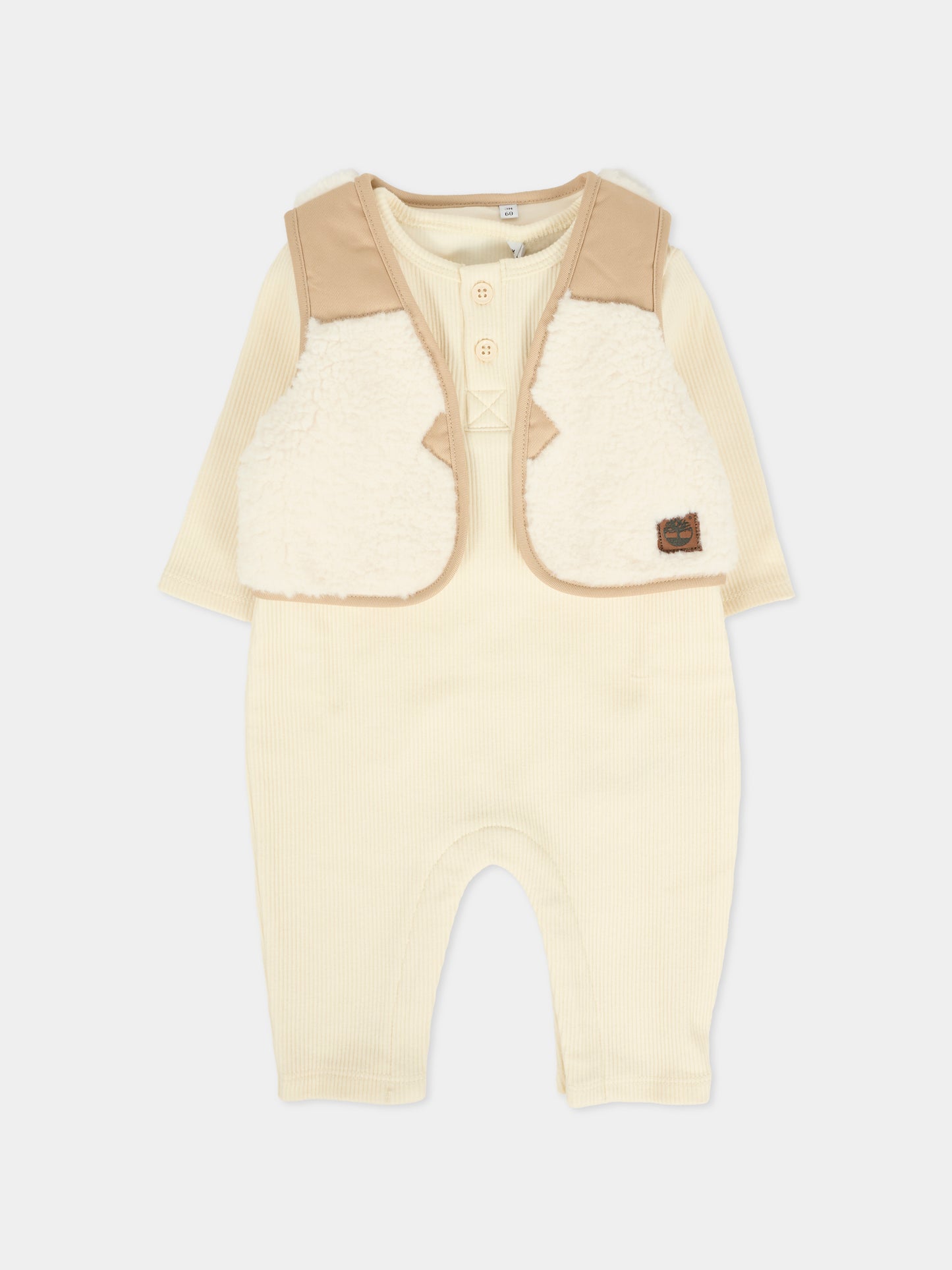 Set tutine avorio per neonato con logo,Timberland,T60624 127