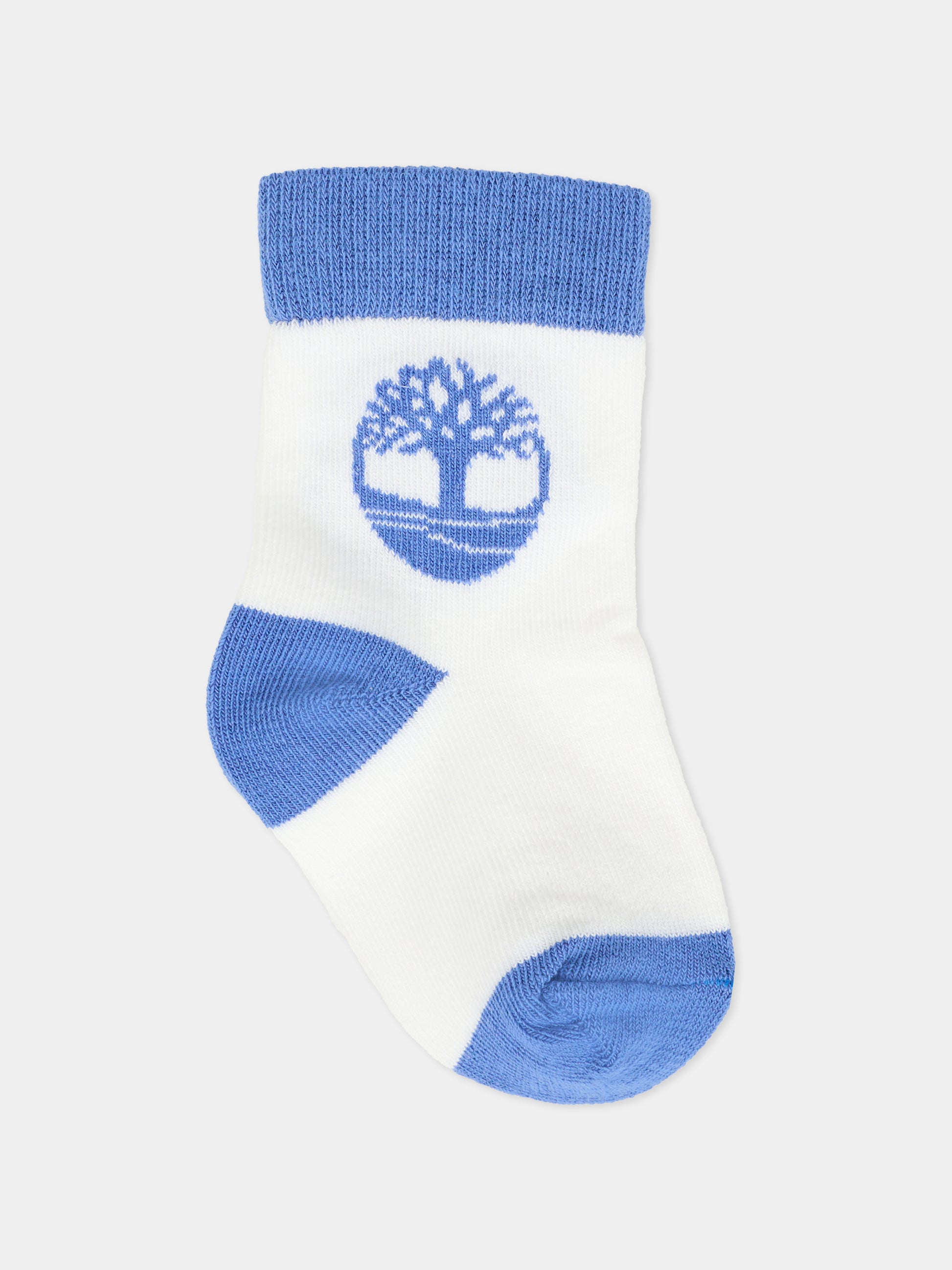 Set calze blu per neonato con logo,Timberland,T60740 85T