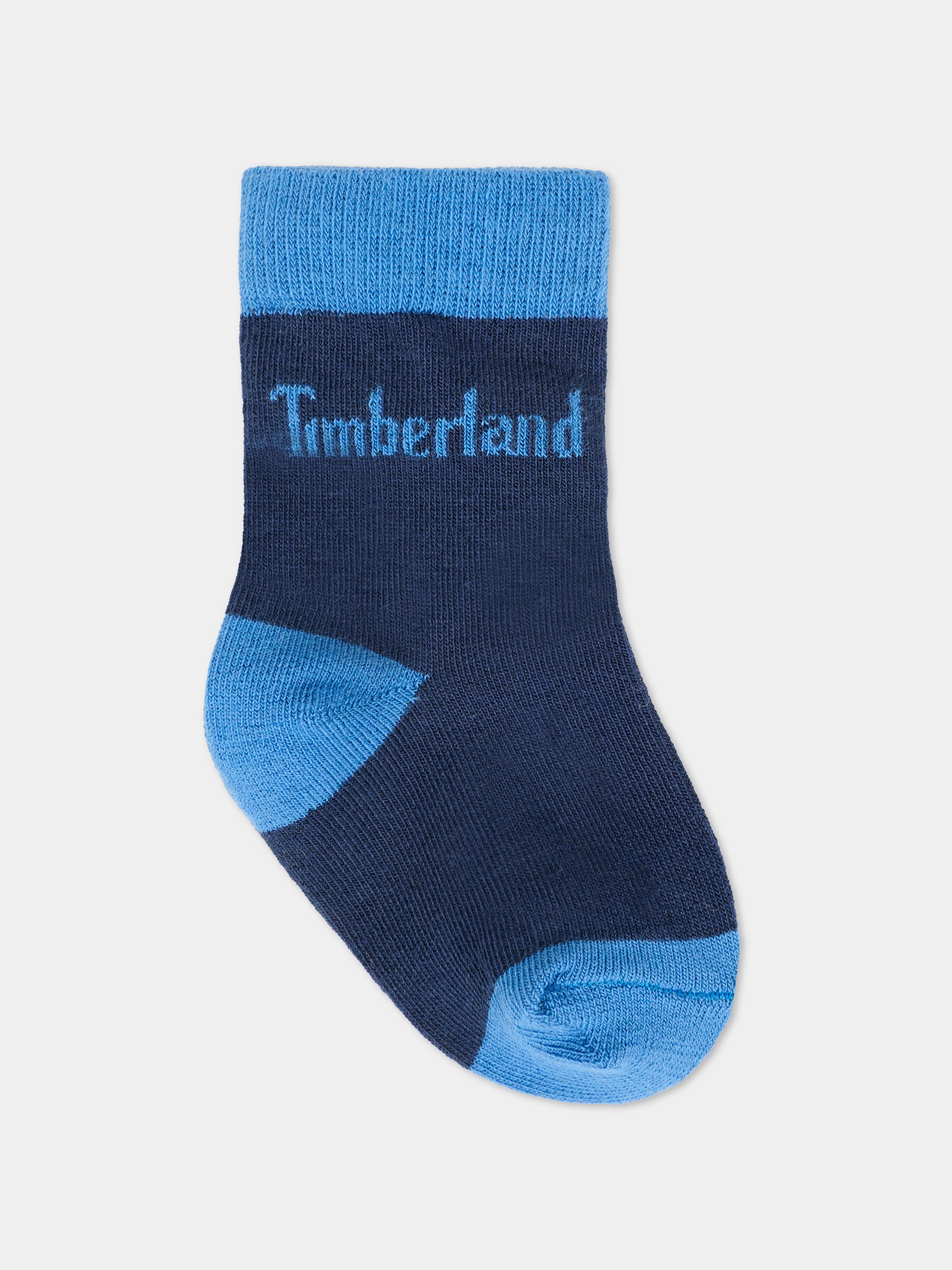 Set calze blu per neonato con logo,Timberland,T60740 85T