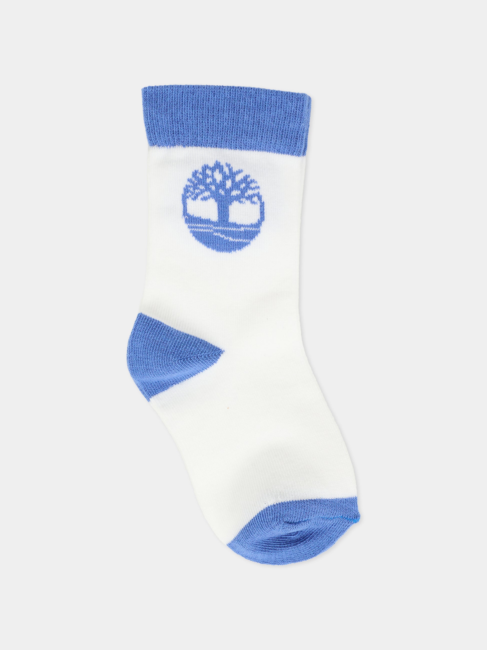 Set calze blu per bambino con logo,Timberland,T60740 85T