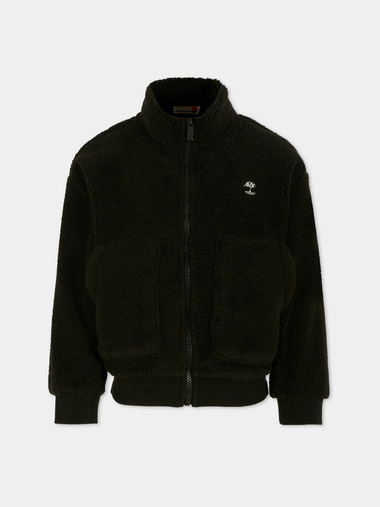 Ecopelliccia nera per bambino con logo,Timberland,T60757 09B