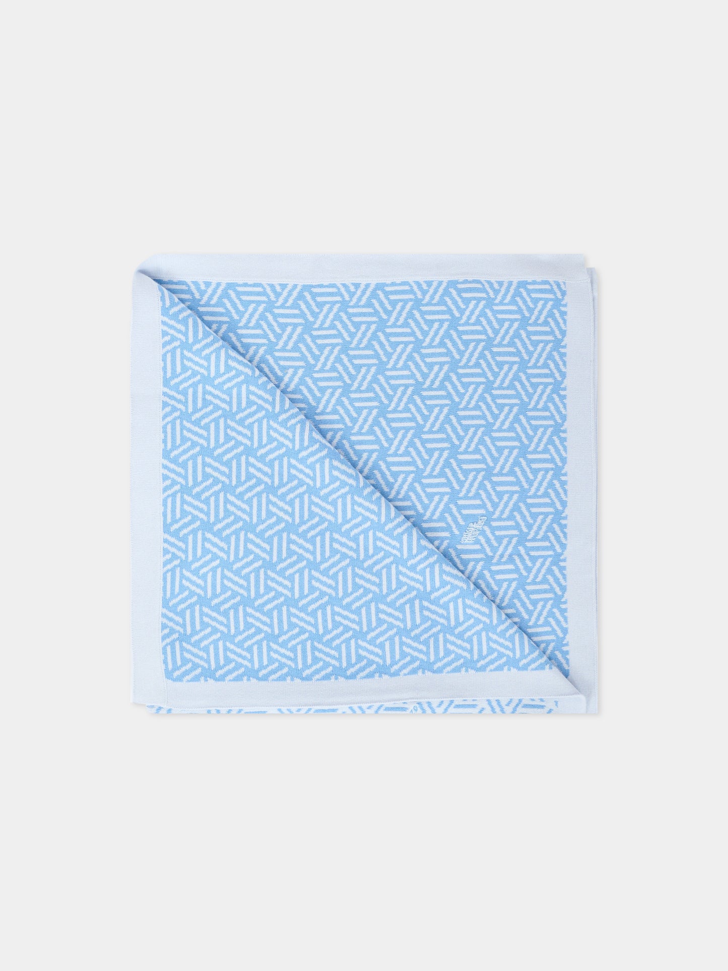 Coperta celeste per neonato con motivo geometrico,Kenzo Kids,K61211 771