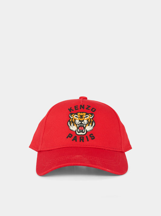 Cappello rosso per bambini con Lucky Tiger,Kenzo Kids,K61212 968