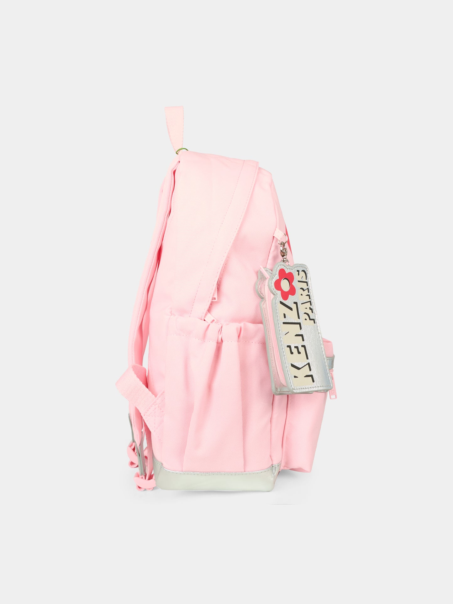 Zaino rosa per bambina con papavero,Kenzo Kids,K61223 47H