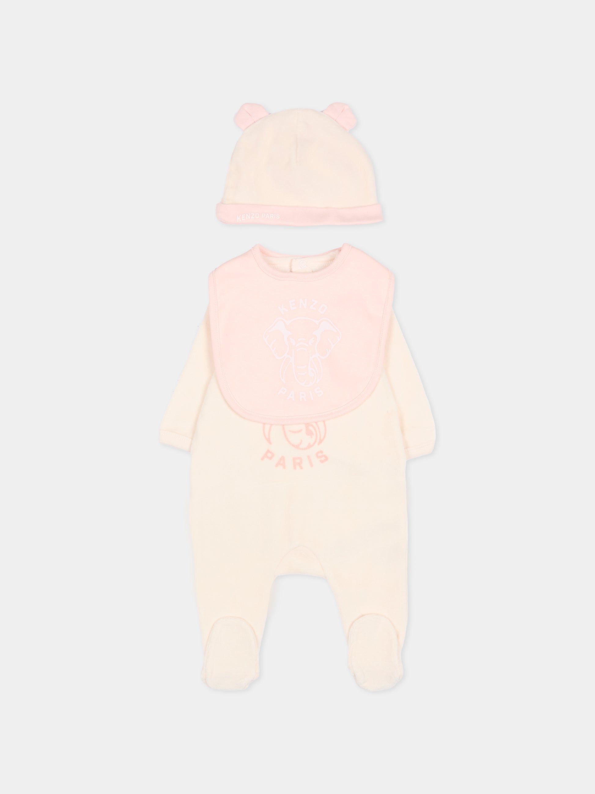 Set tutina rosa per neonata con elefante,Kenzo Kids,K61248 47R