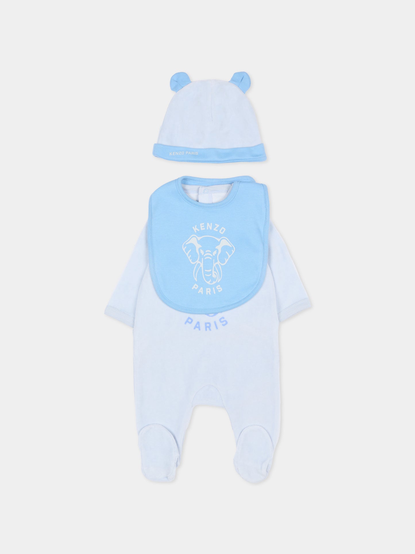 Set tutina celeste per neonato con elefante,Kenzo Kids,K61248 771