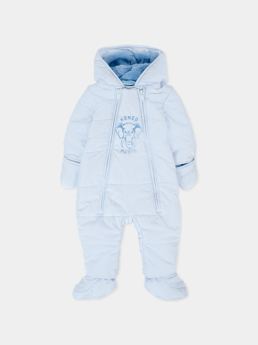 Piumino azzurro per neonato con elefante,Kenzo Kids,K61255 771