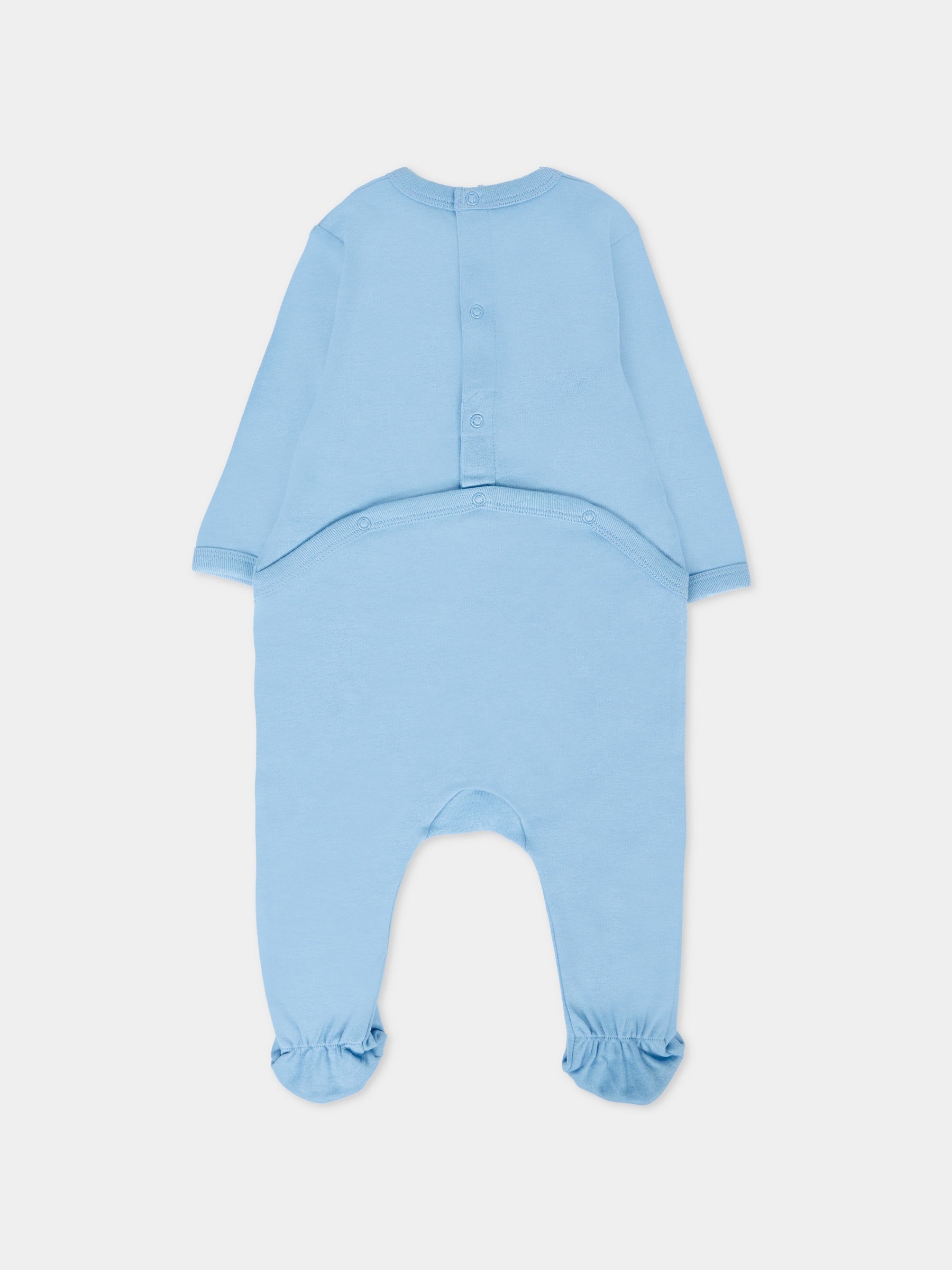 Set tutina azzurro per neonato con motivo geometrico,Kenzo Kids,K61256 77A