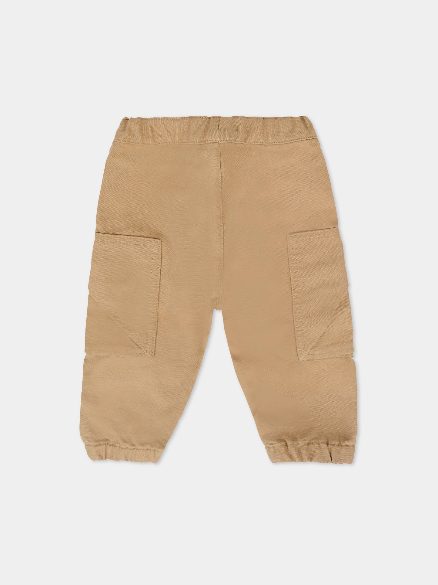 Pantaloni beige per neonato con logo,Kenzo Kids,K61288 249