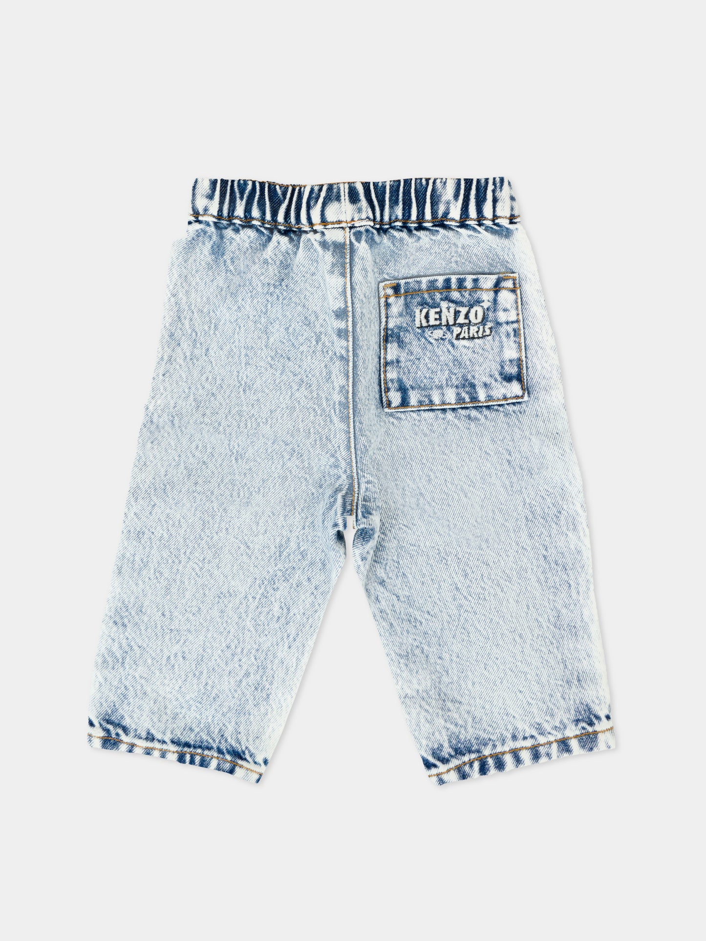 Jeans denim per neonato con tigre,Kenzo Kids,K61289 Z04