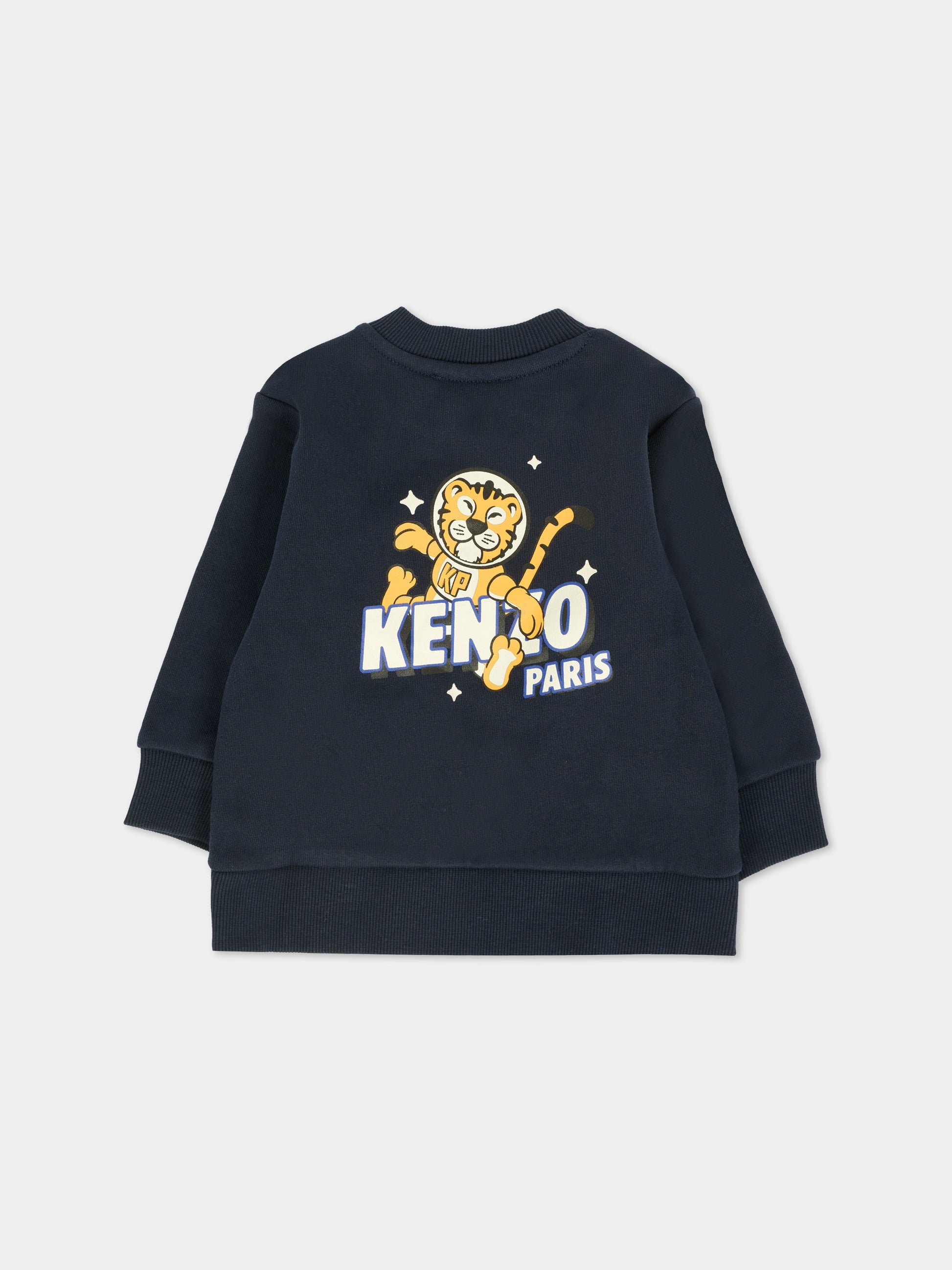 Felpa blu per neonato con tigre,Kenzo Kids,K61293 845