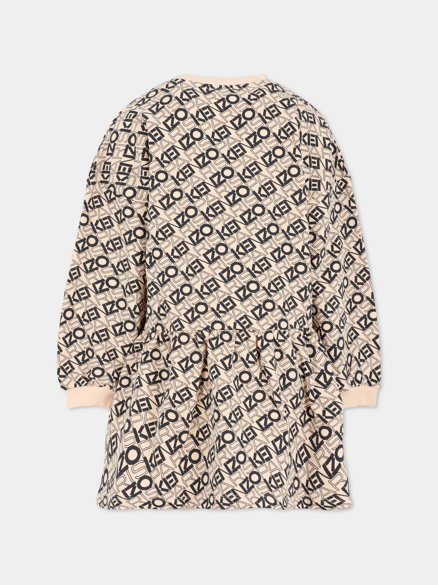 Vestito rosa per bambina con logo all over,Kenzo Kids,K61355 46M