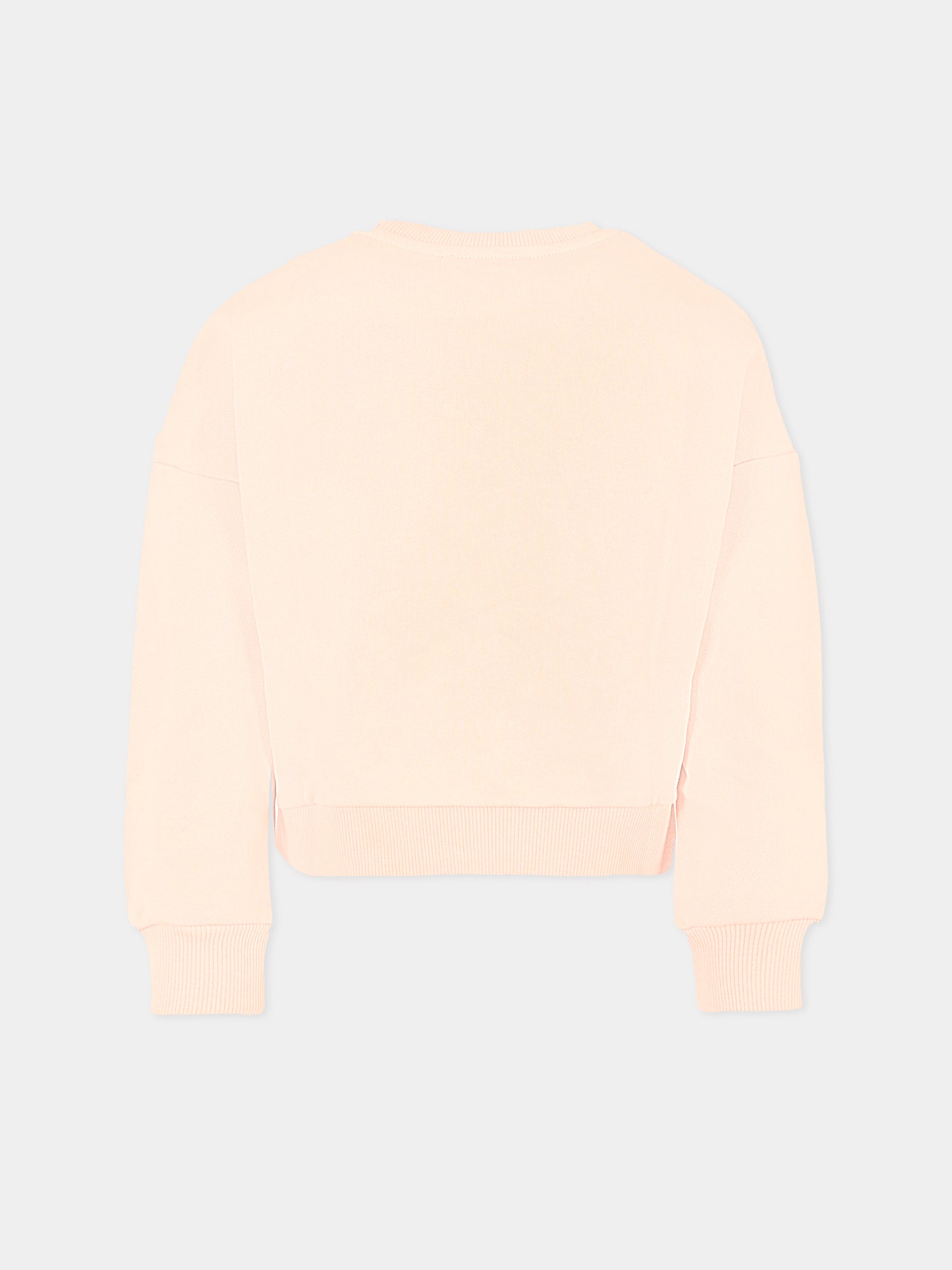 Felpa rosa per bambina con papavero,Kenzo Kids,K61378 47H