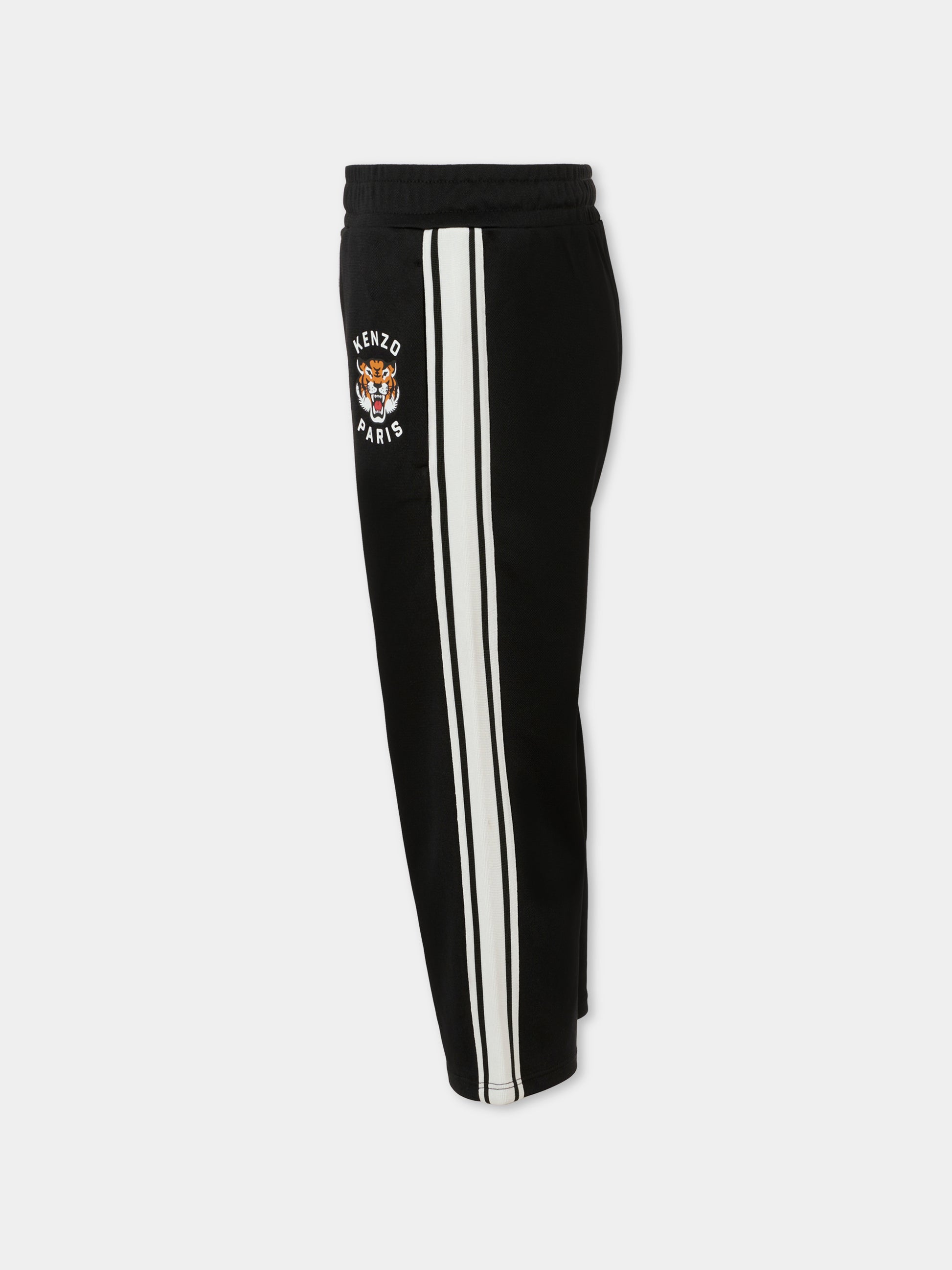 Pantaloni neri per bambino con Lucky Tiger,Kenzo Kids,K61477 095