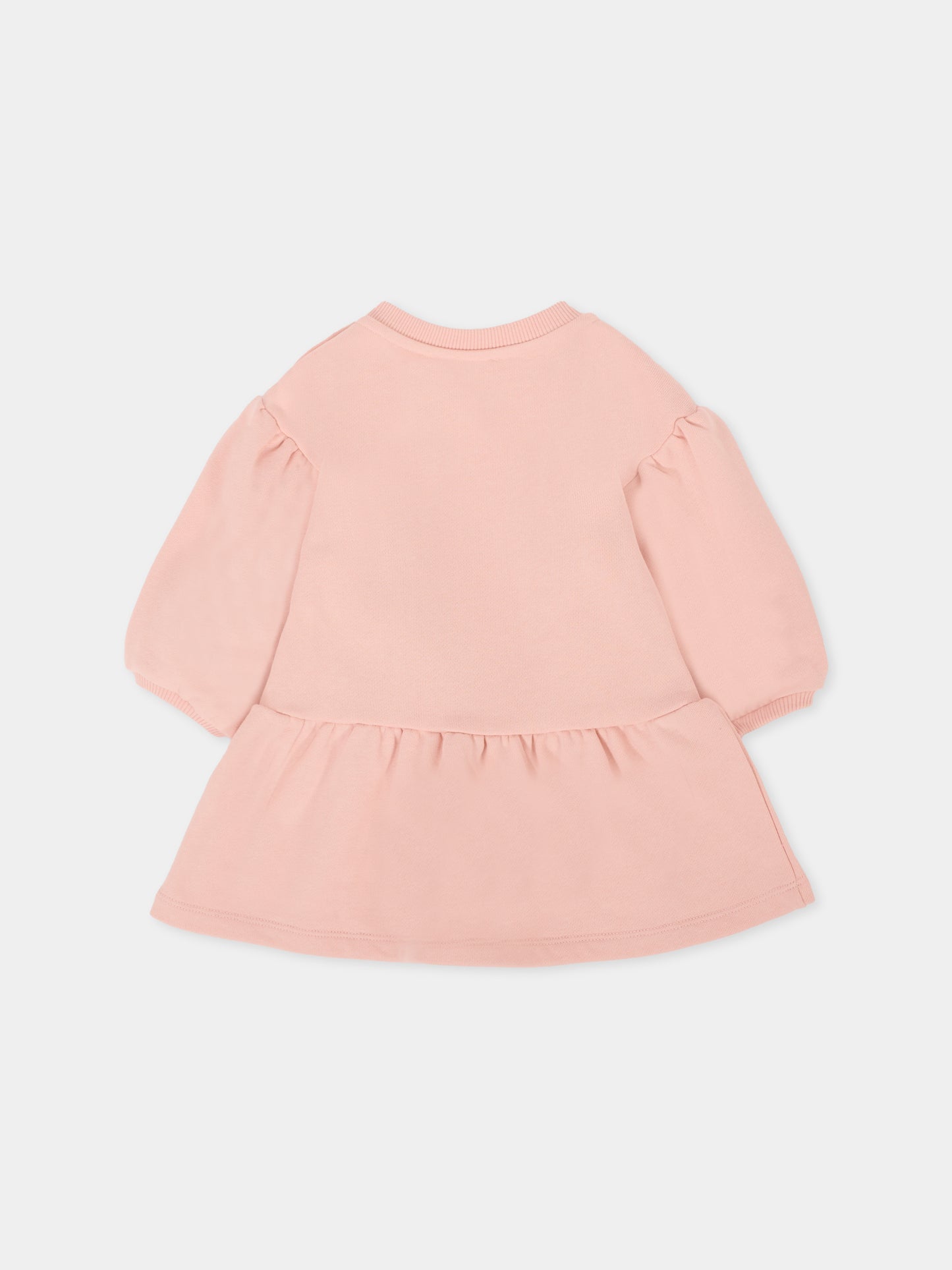 Vestito rosa per neonata con Lucky Tiger,Kenzo Kids,K61499 47H