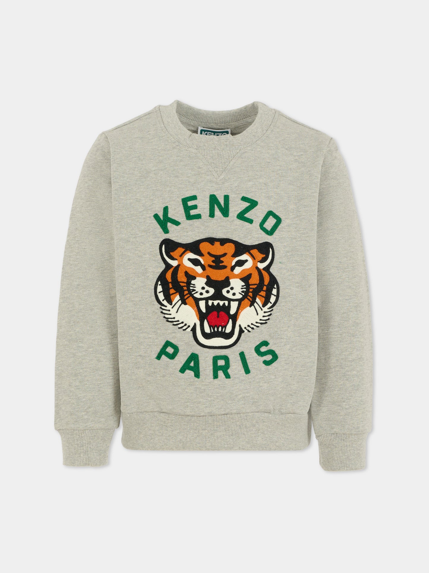Felpa grigia per bambini con Lucky Tiger,Kenzo Kids,K61509 A55