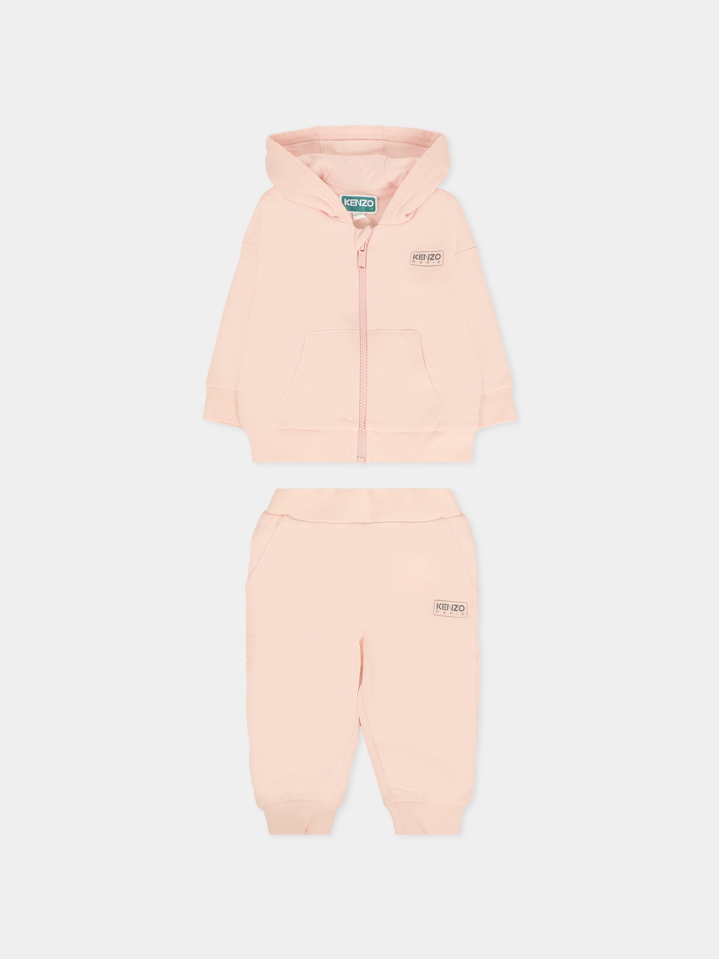 Completo rosa per neonata con logo,Kenzo Kids,K61513 46M