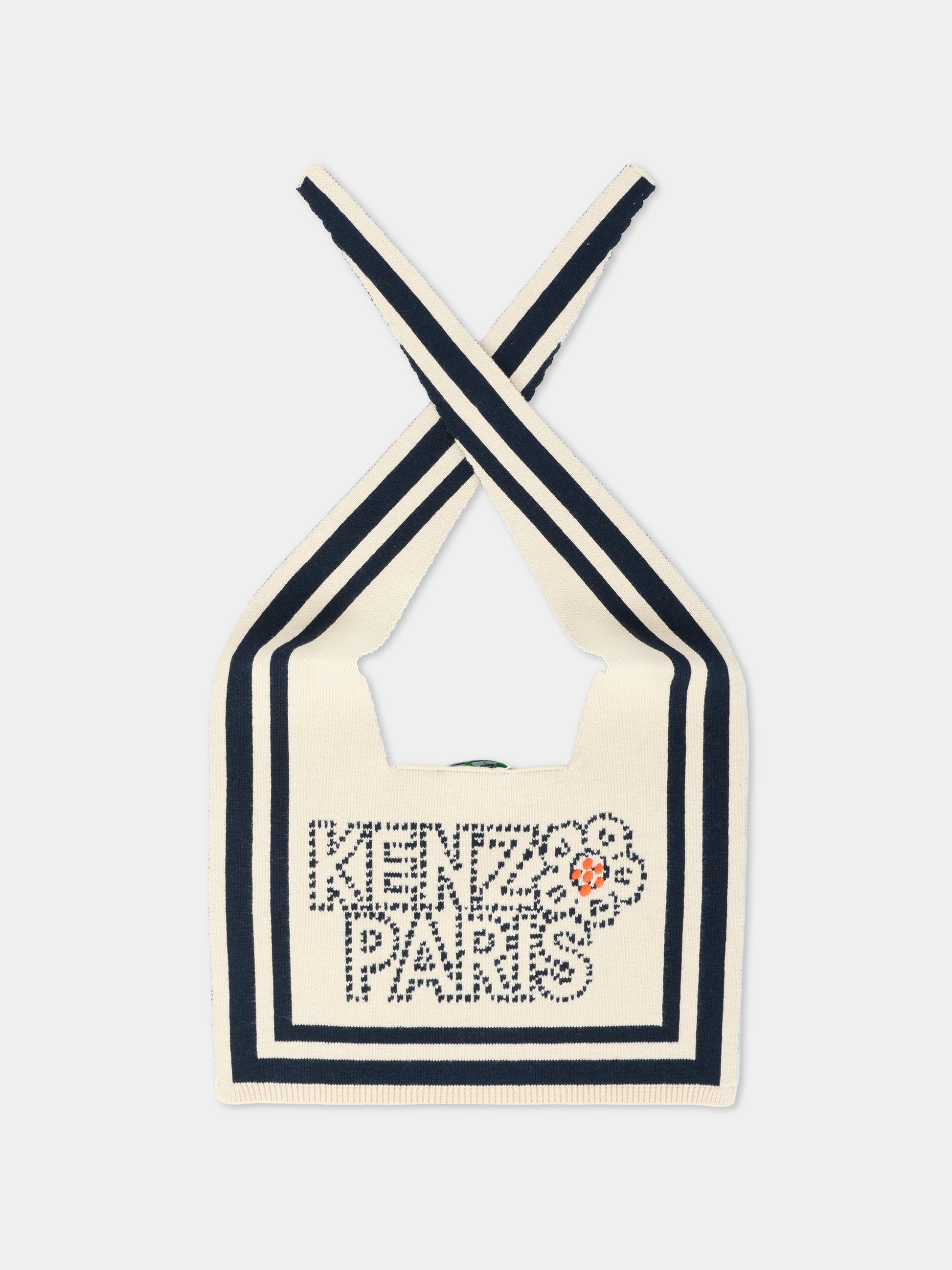 Sciarpa blu per bambina con logo,Kenzo Kids,K61573 21G