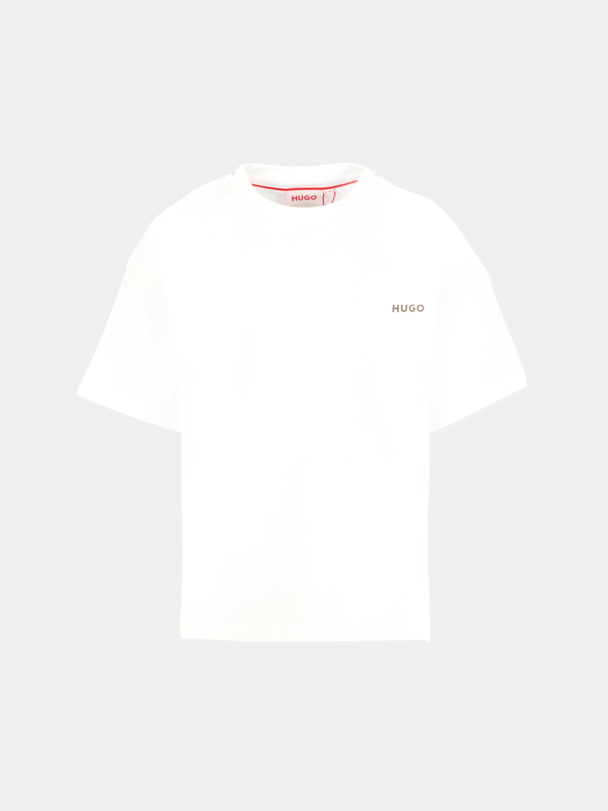 T-shirt bianca per bambino con logo,Hugo,G00444 10P
