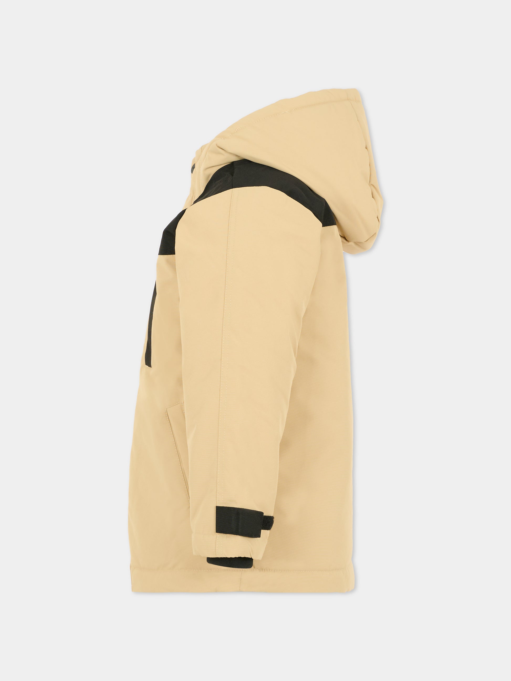 Parka beige per bambino con logo,Hugo,G00485 P90