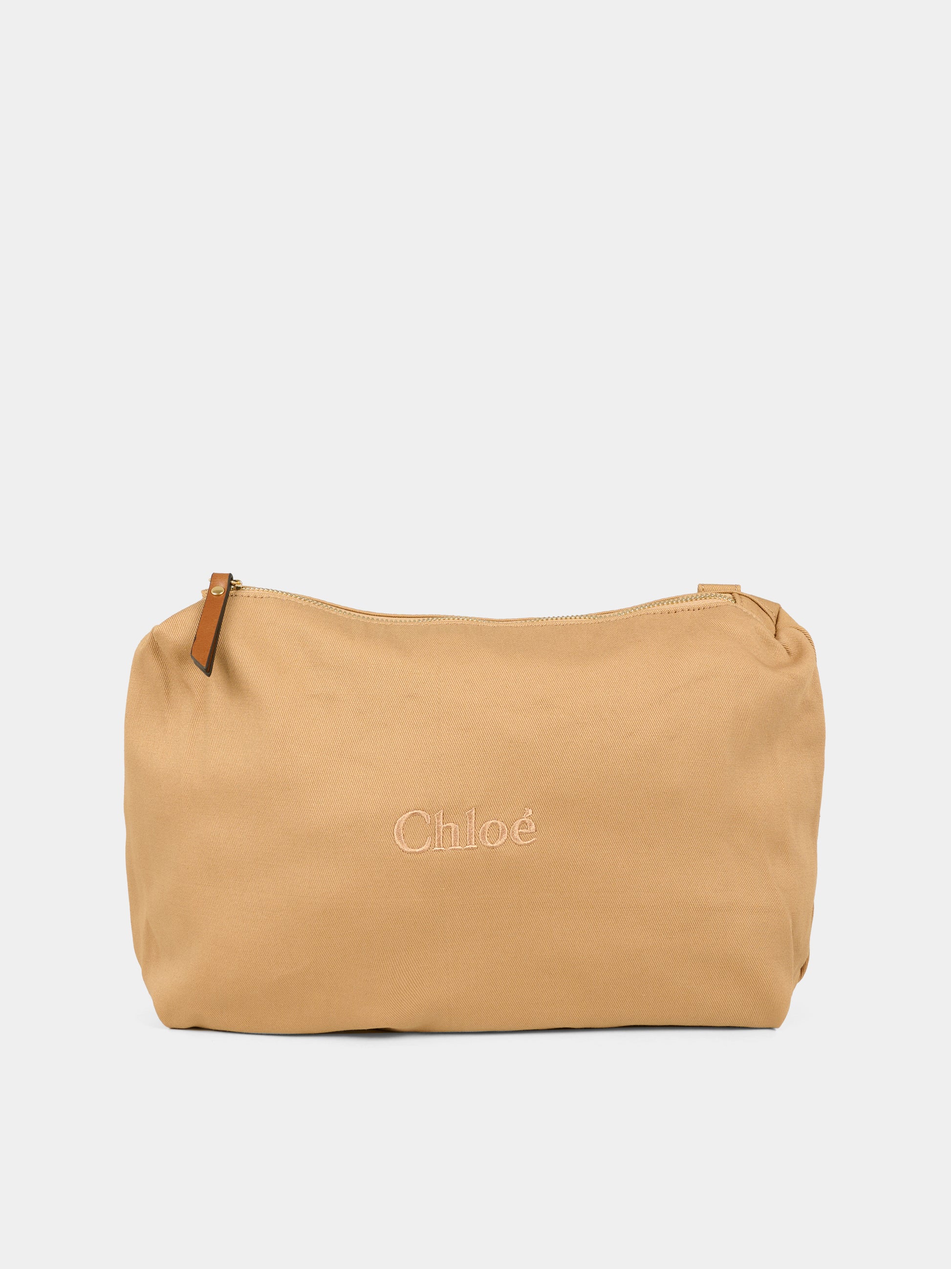 Borsa mamma beige per neonati con logo,Chloé Kids,C20764 244