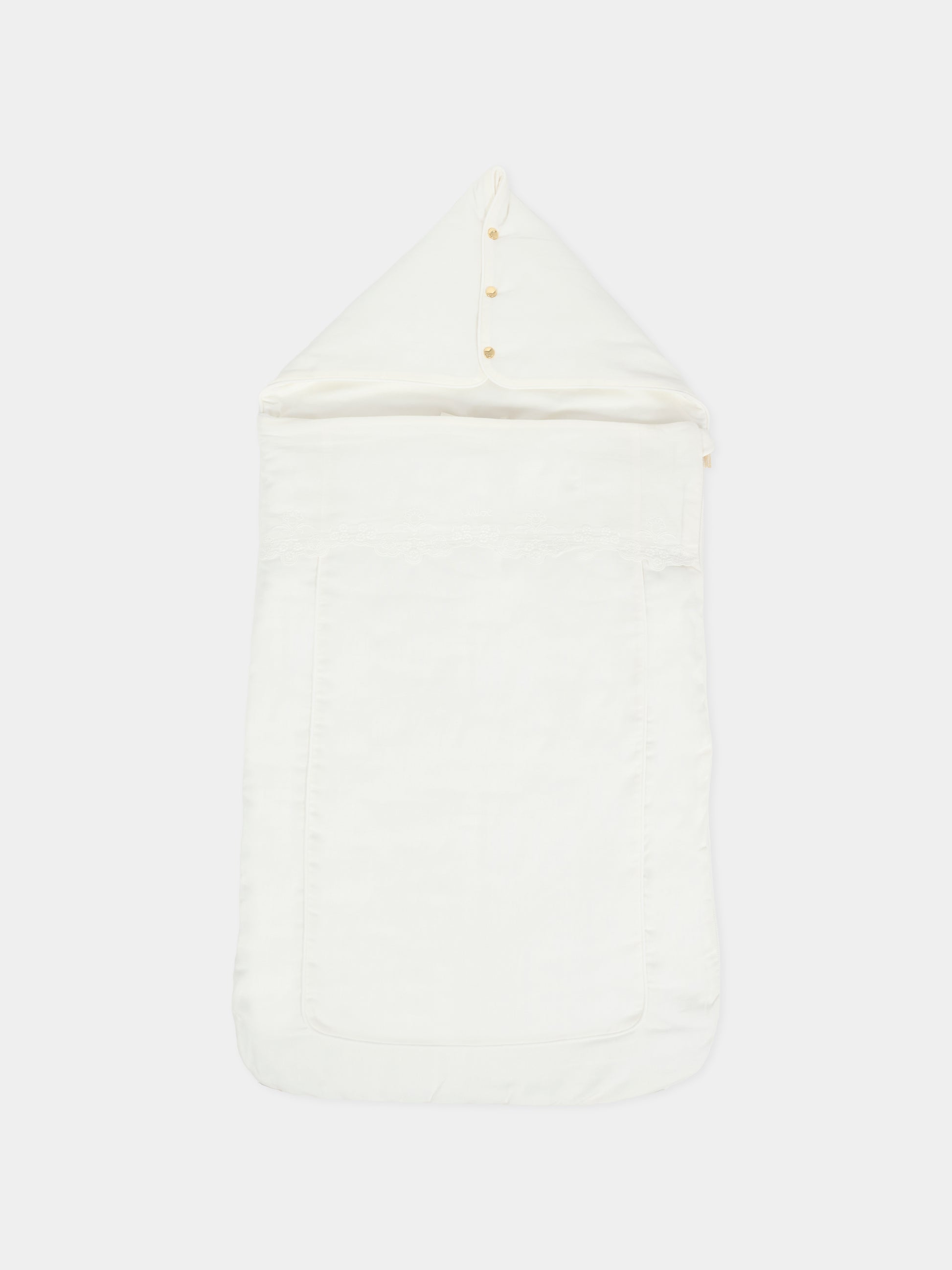 Sacco nanna bianco per neonata con fiori ricamati,Chloé Kids,C20770 117