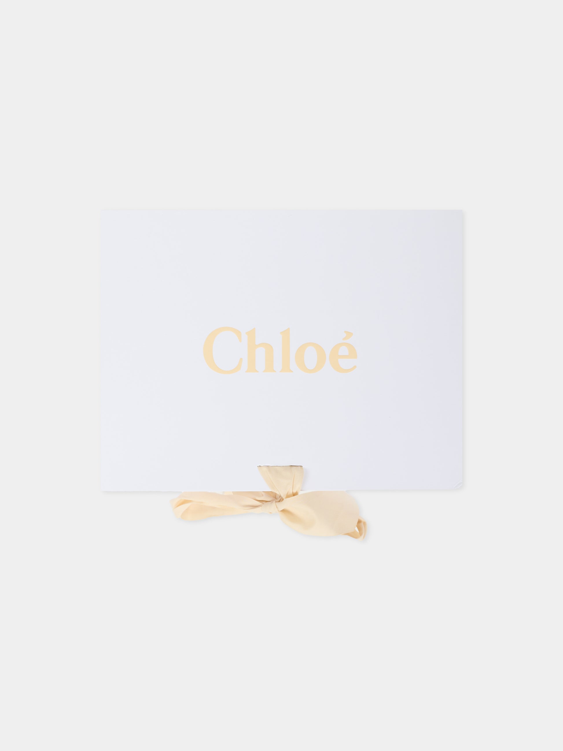 Coperta avorio per neonata con logo,Chloé Kids,C20771 117