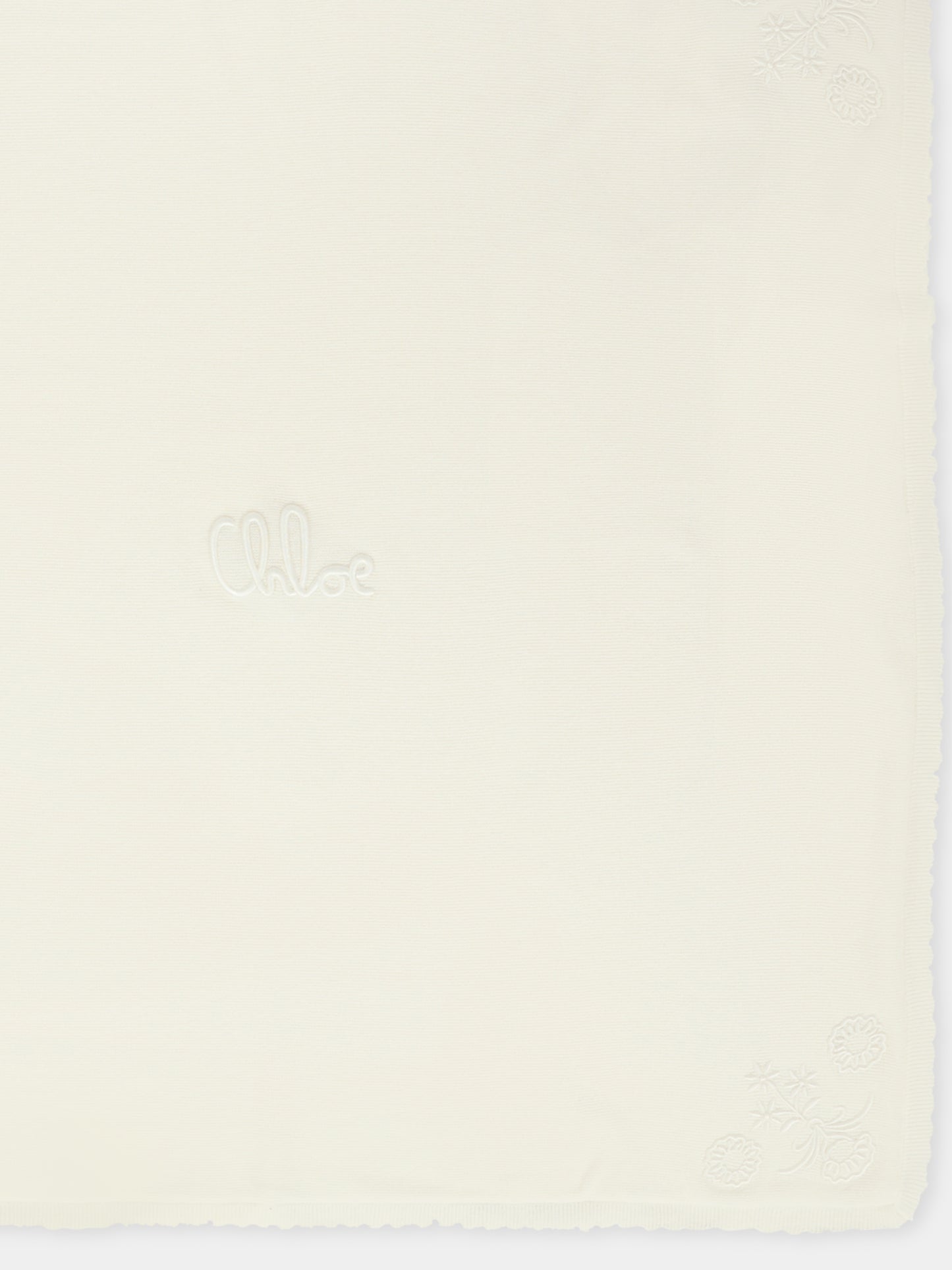 Coperta avorio per neonata con logo,Chloé Kids,C20771 117