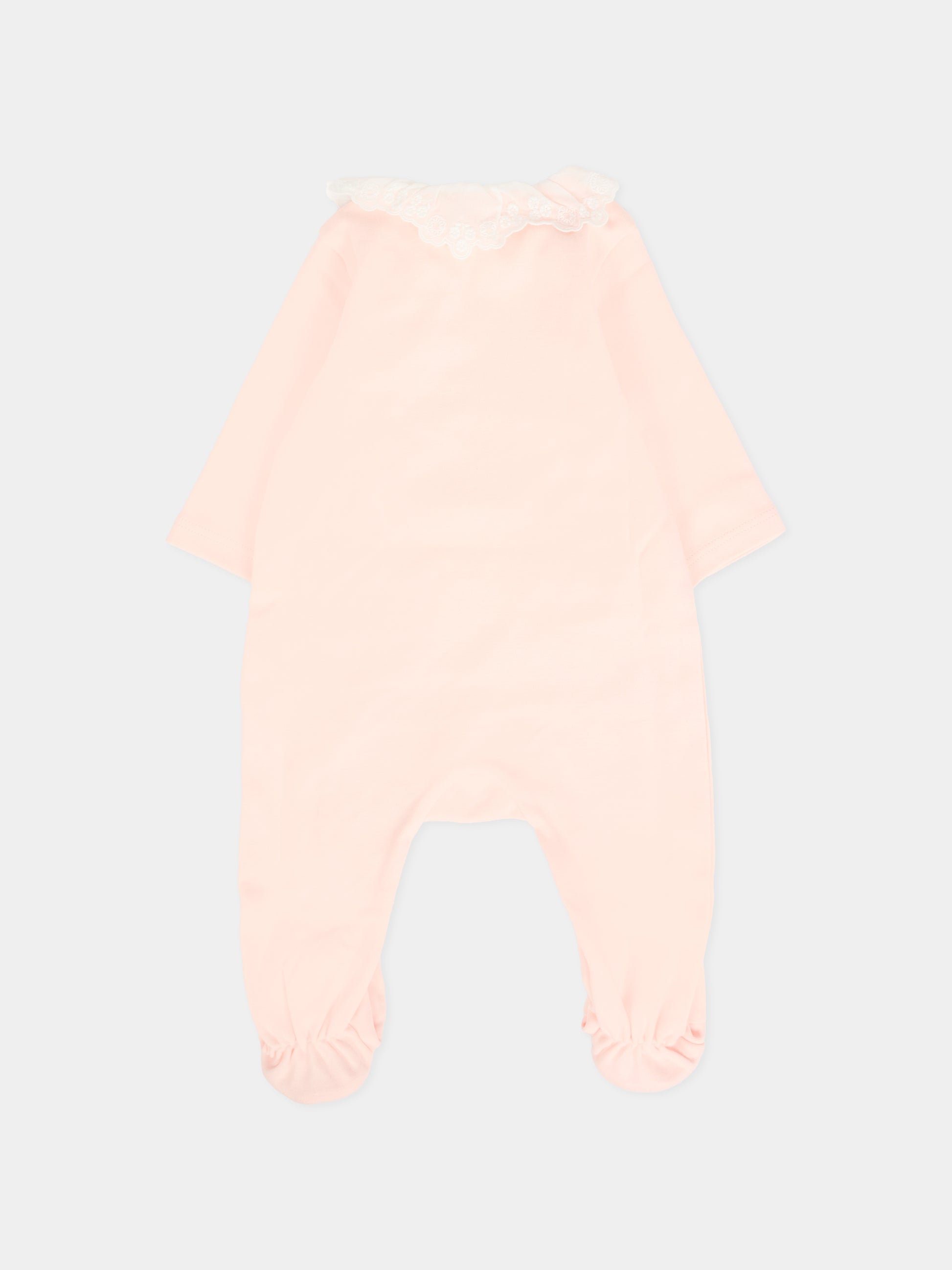 Set tutina rosa per neonata con logo oro,Chloé Kids,C20773 45Q