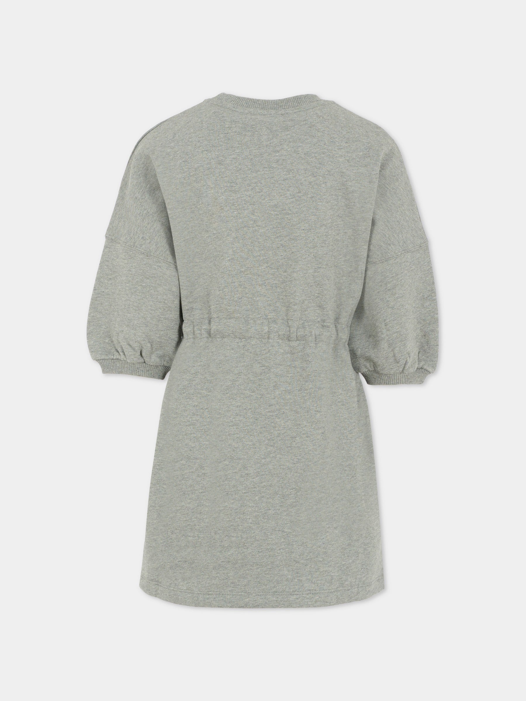 Vestito grigio per bambina con logo,Chloé Kids,C20617 A46