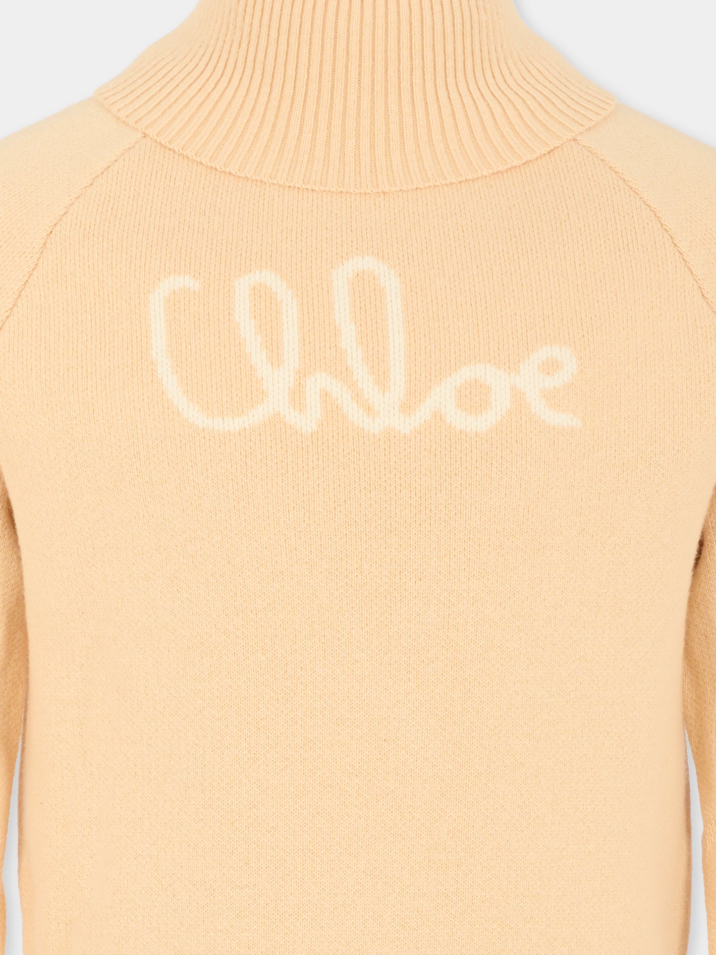 Dolcevita rosa per bambina con logo,Chloé Kids,C20640 257