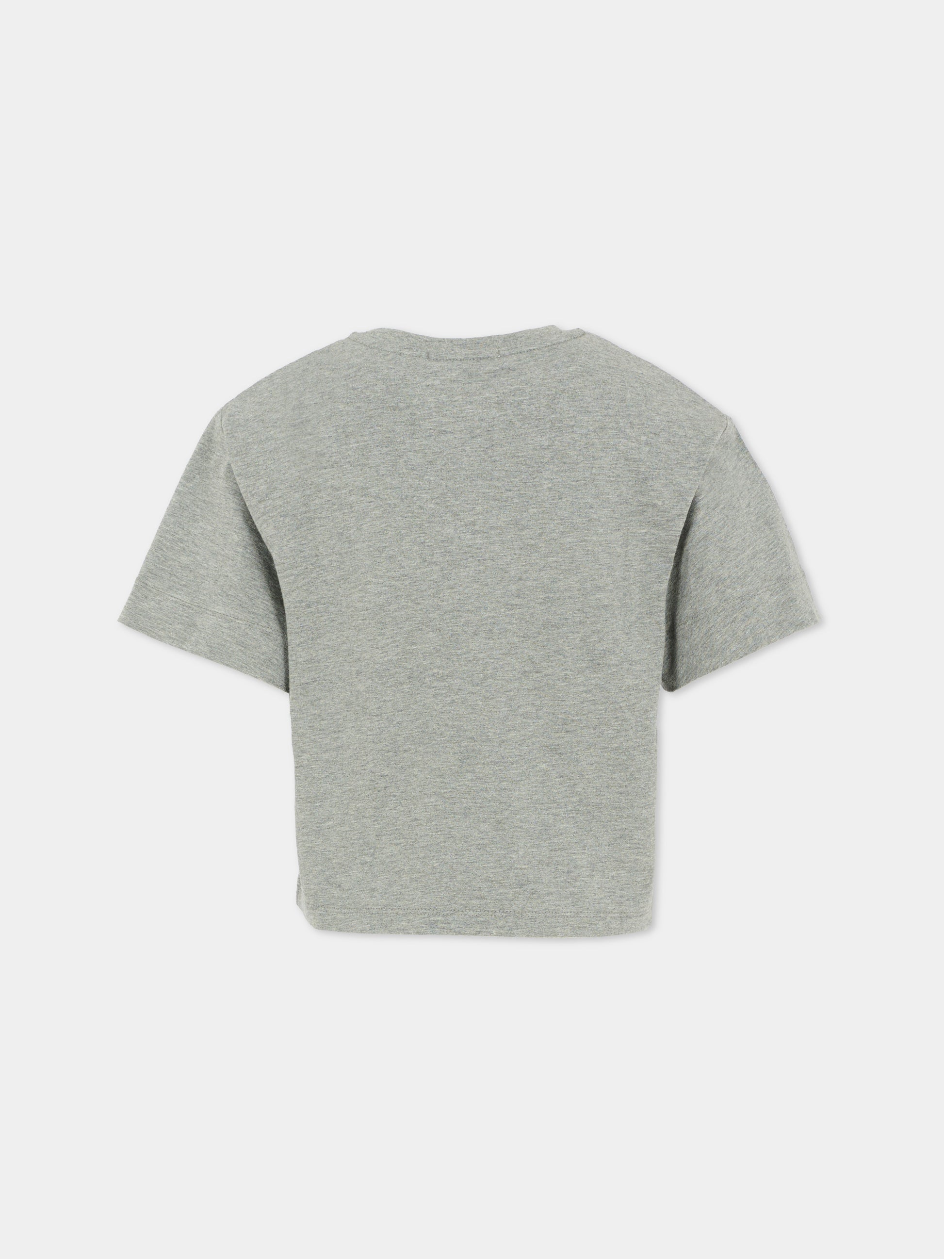 T-shirt grigia per bambina con logo,Chloé Kids,C20654 A46