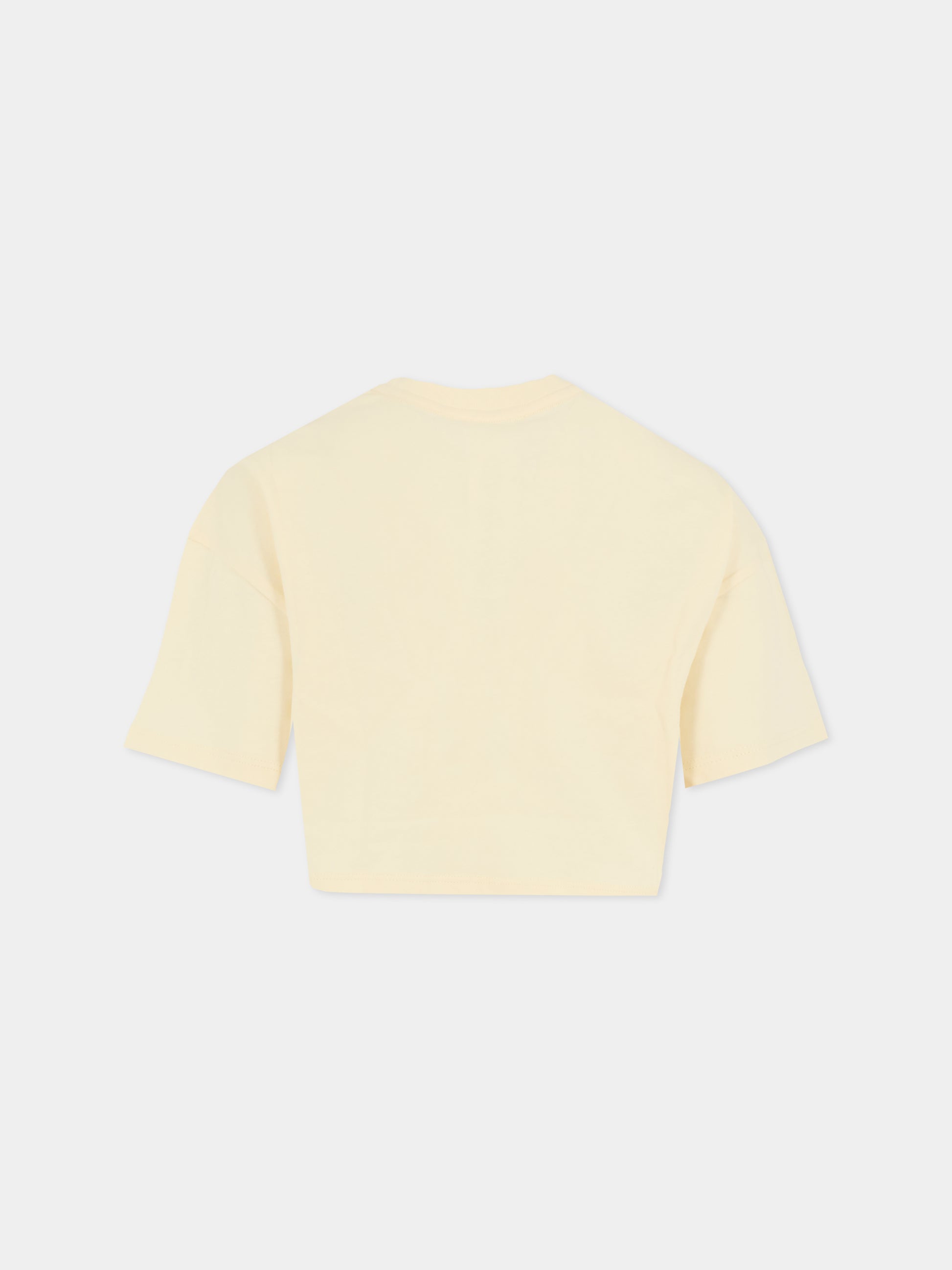 T-shirt crop avorio per bambina con logo,Chloé Kids,C20658 148