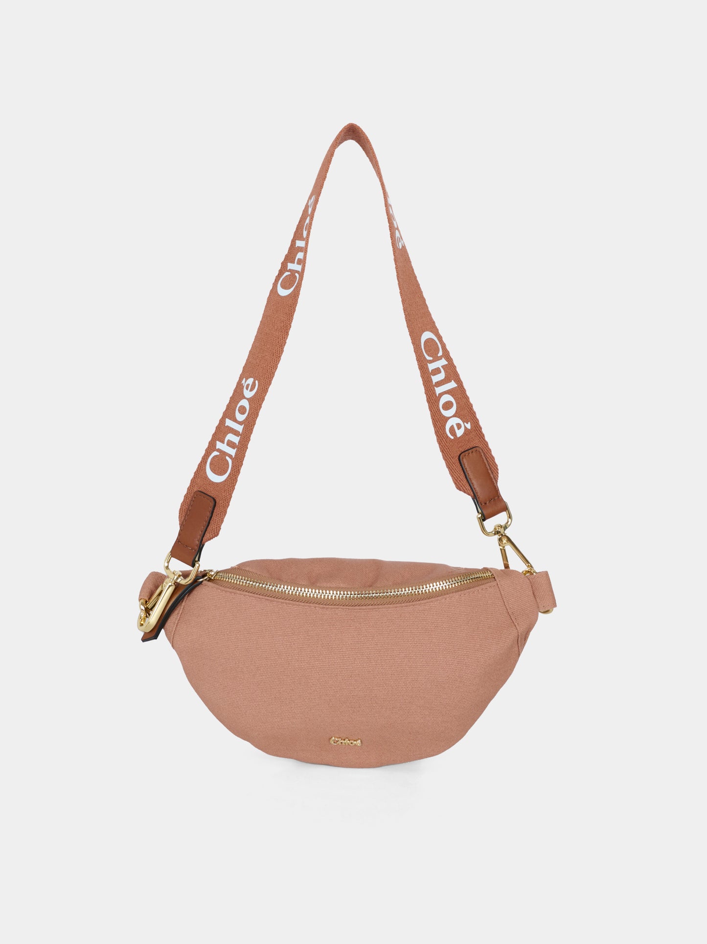 Marsupio marrone per bambina con logo,Chloé Kids,C20685 360