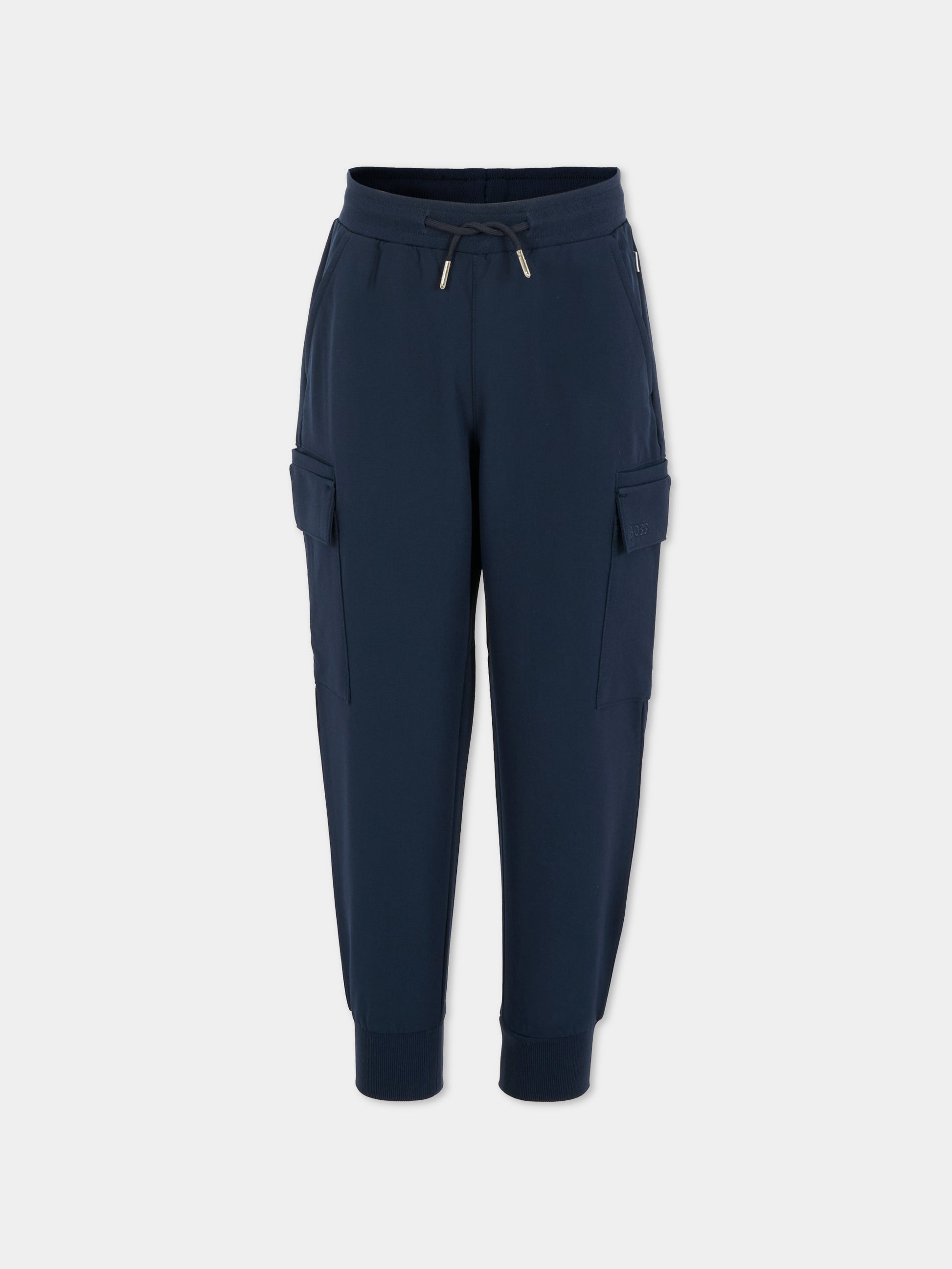 Pantaloni blu per bambino con logo,Boss,J52295 849