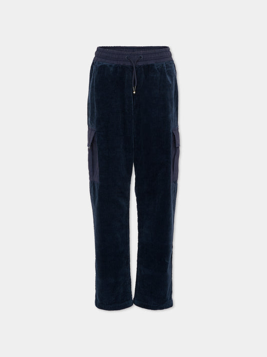 Pantaloni blu per bambino con logo,Boss,J52303 849