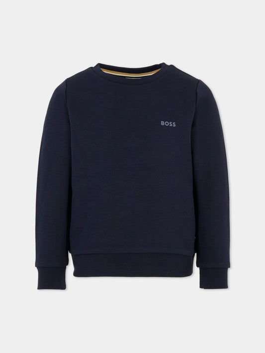 Felpa blu per bambino con logo,Boss,J52348 849