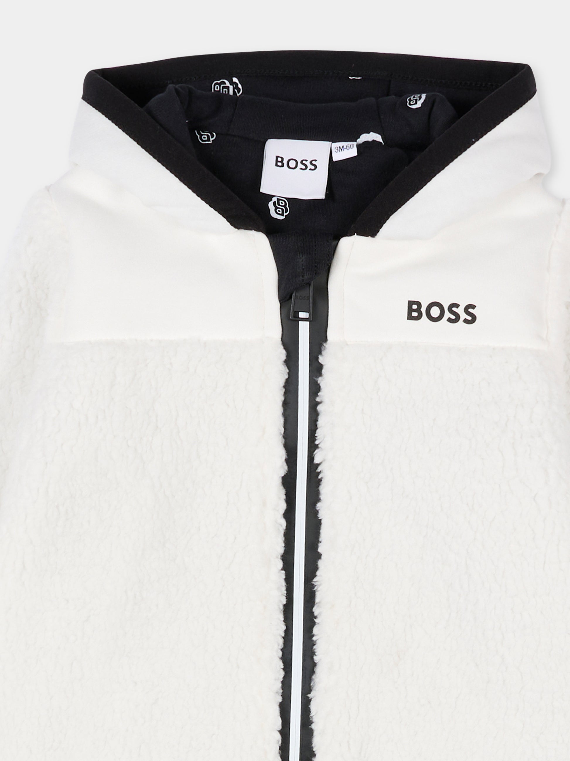 Tutina bianca per neonato con logo,Boss,J52488 117