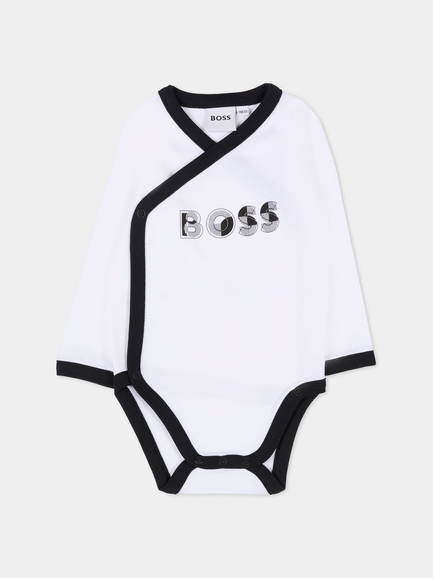 Set tutina bianco per neonato con logo,Boss,J52492 10P